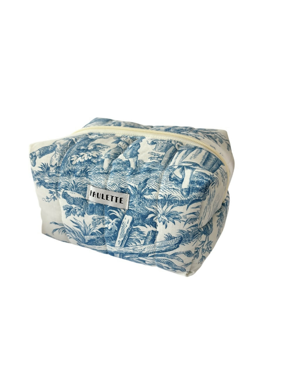 Trousse de toilette toile de jouy - pièce unique upcyclée