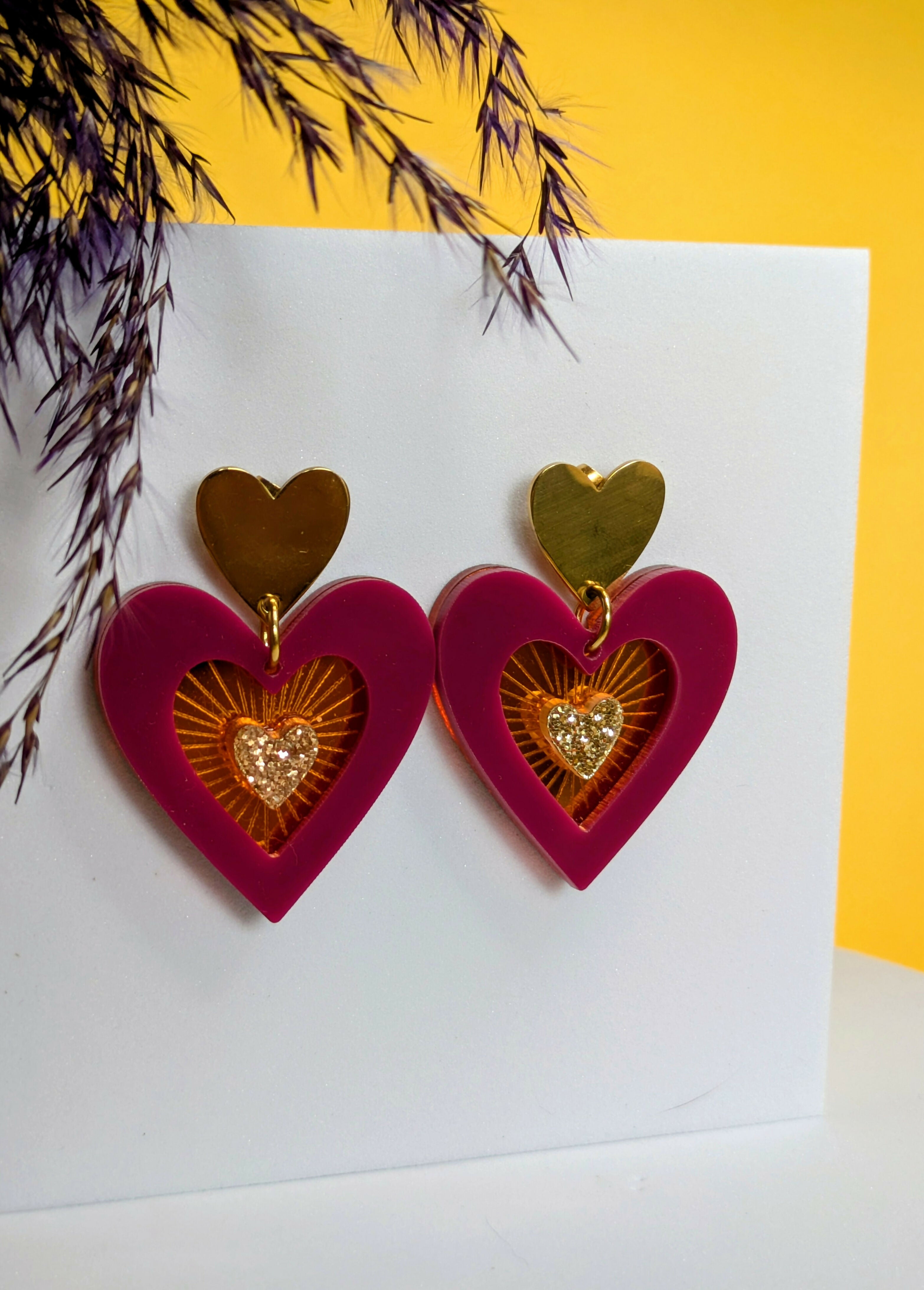 Boucles d'oreilles Fran - violet