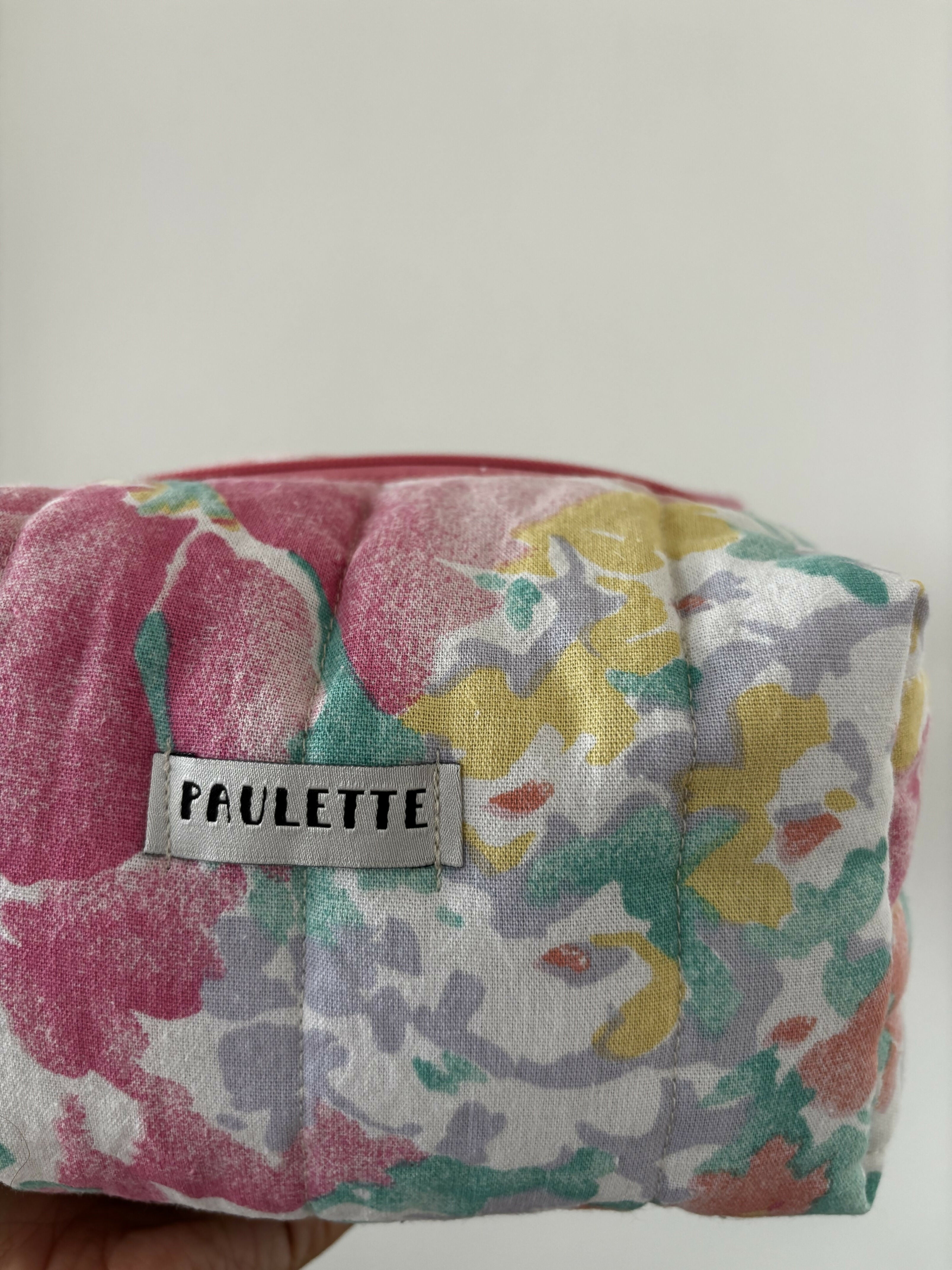 Trousse de toilette motif aquarelle - pièce unique upcyclée