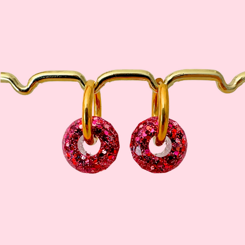 Boucles d'oreilles à paillettes - Boules - Mélange de Rose