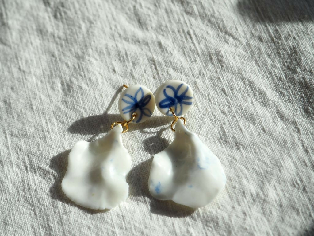 Boucles d'oreilles pétales et fleur