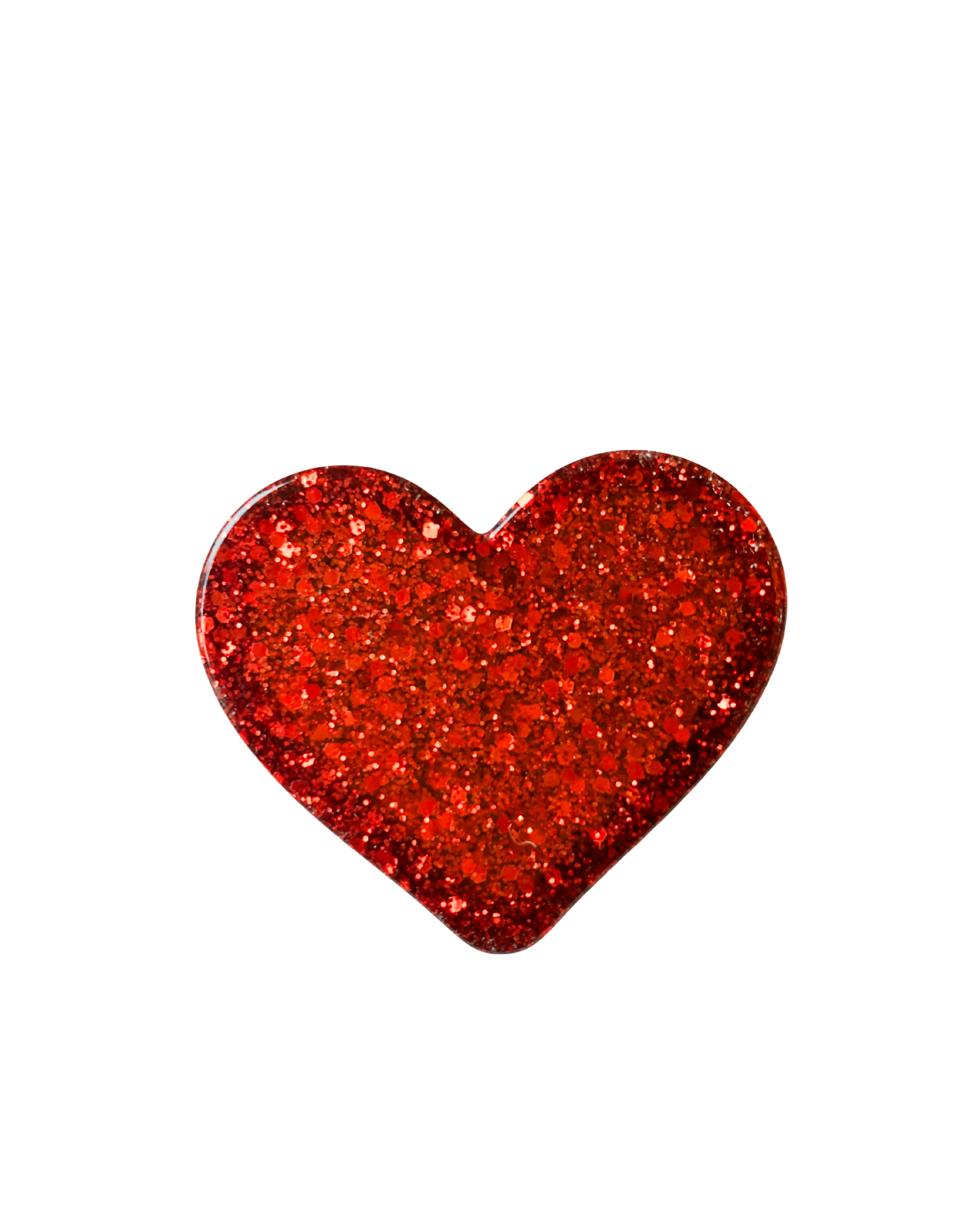 Pin's/Broche à paillettes en forme de Coeur - Rouge