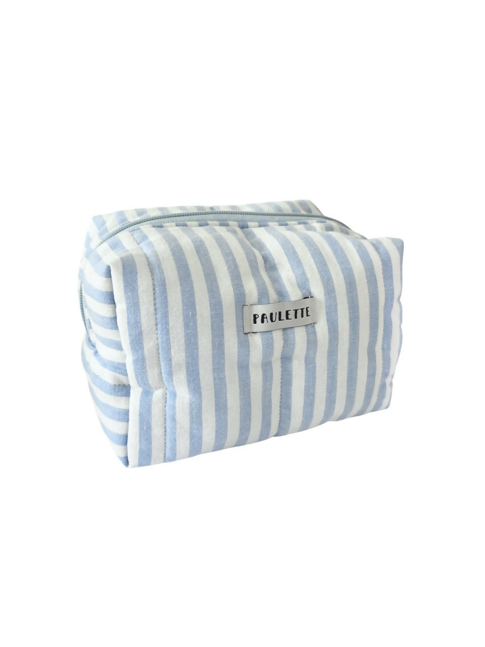 Trousse de toilette à rayures bleu - pièce unique upcyclée