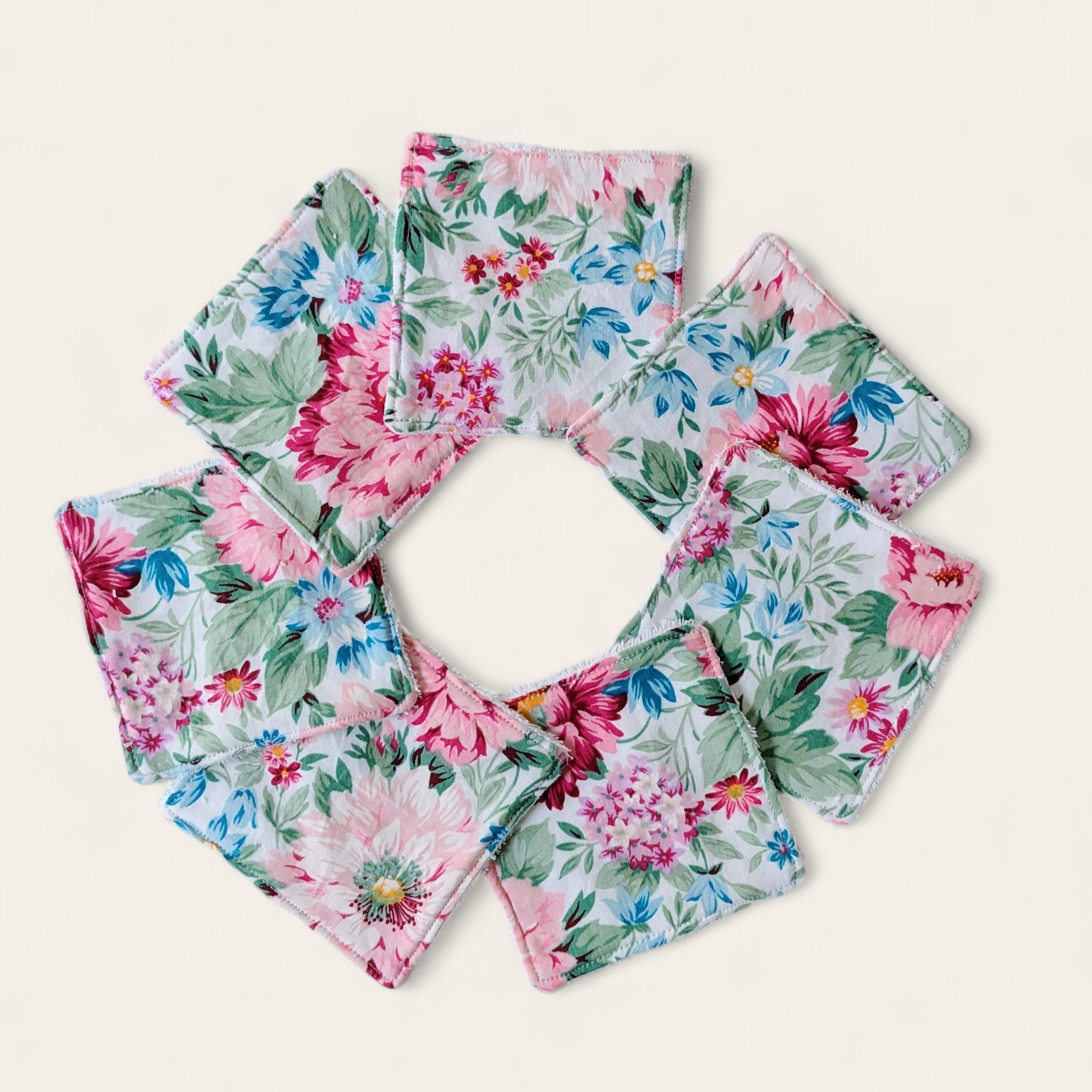 Lot de 7 lingettes lavables PIVOINE