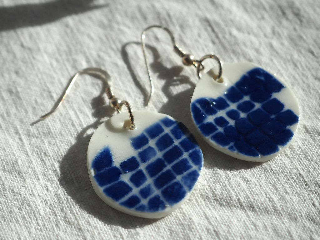 Boucles d'oreilles petits carreaux