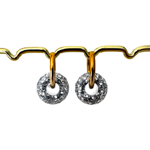 Boucles d'oreilles à paillettes - Boules - Argentée