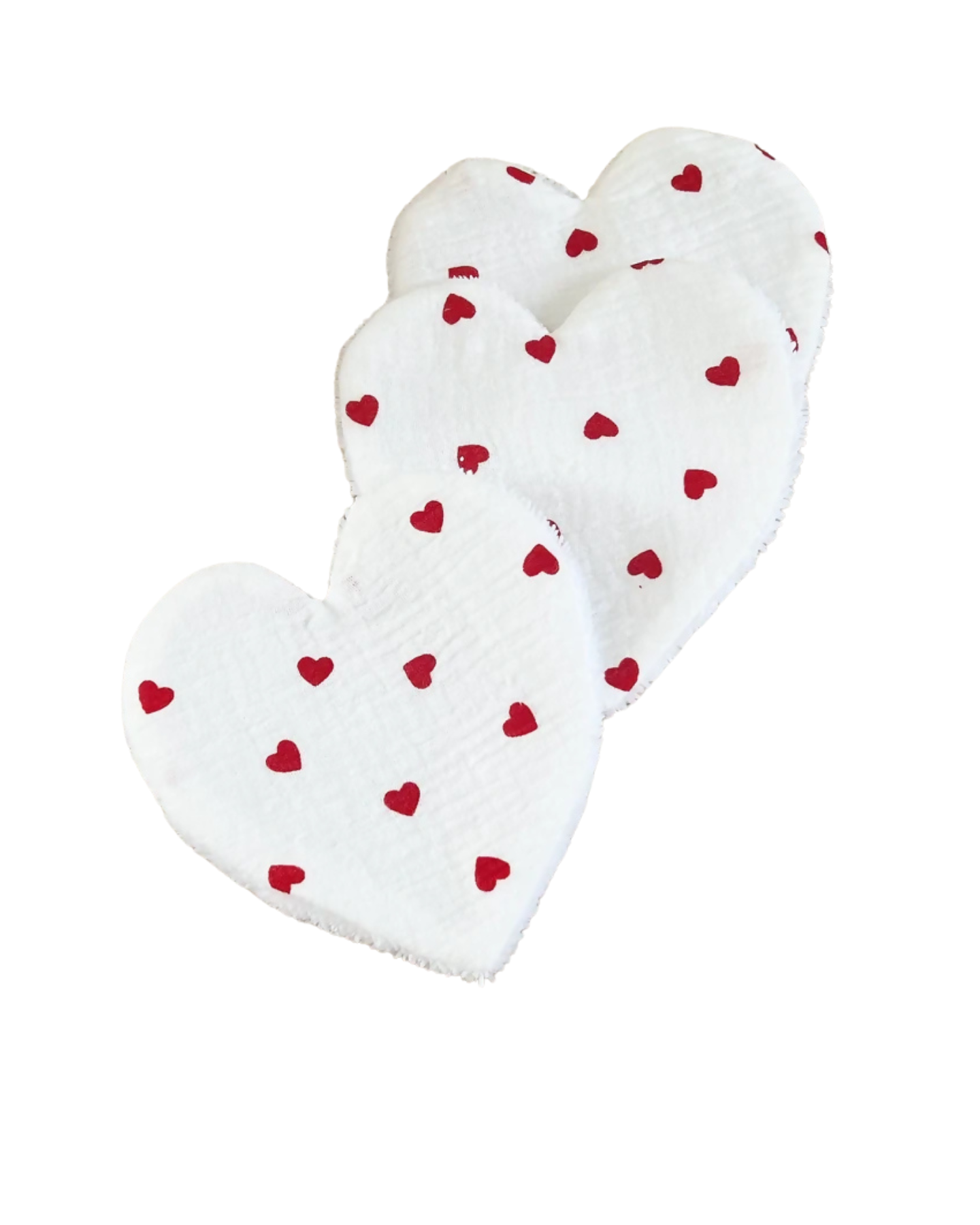 LINGETTES LAVABLES COEUR EN GAZE DE COTON