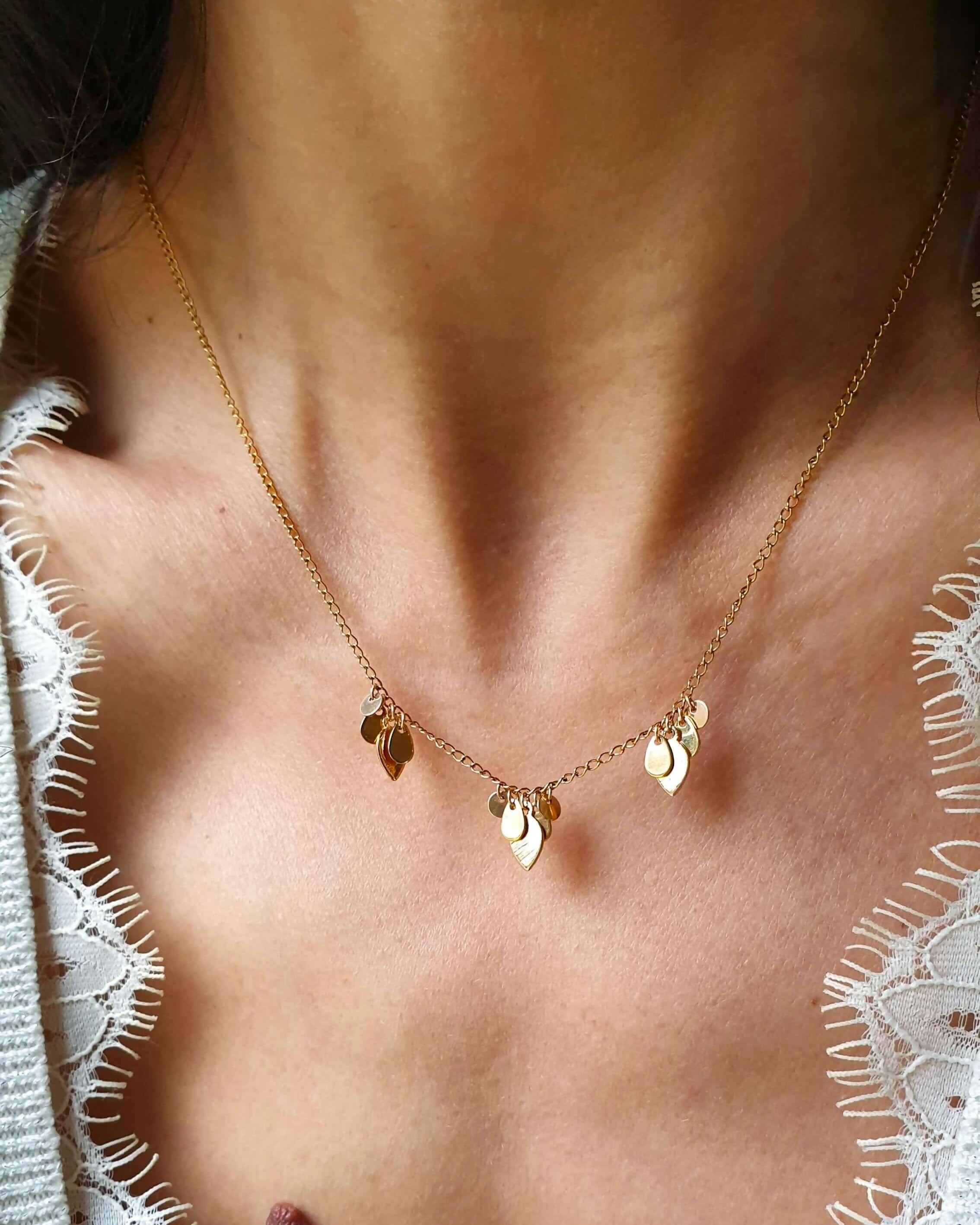 collier LEAVES feuilles or