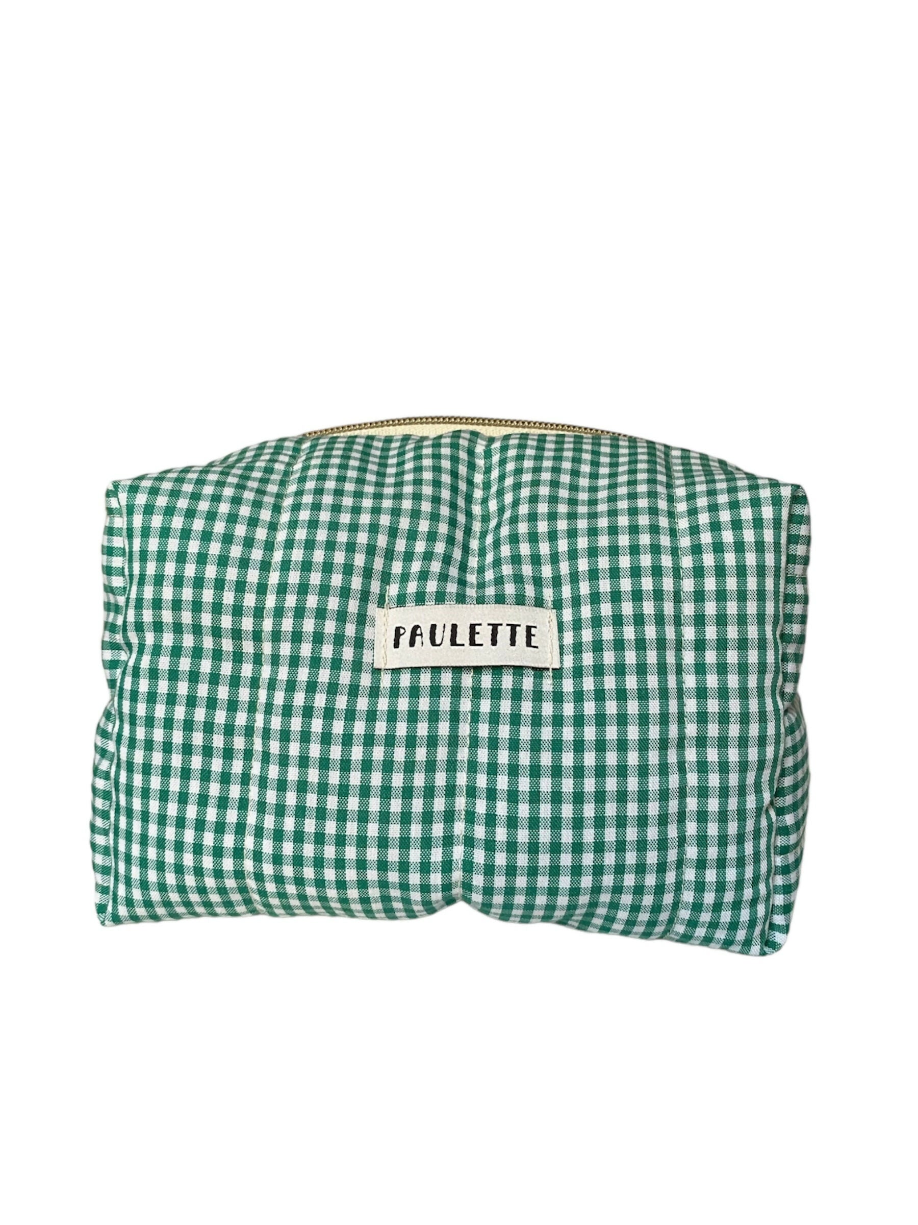 Trousse de toilette vichy vert