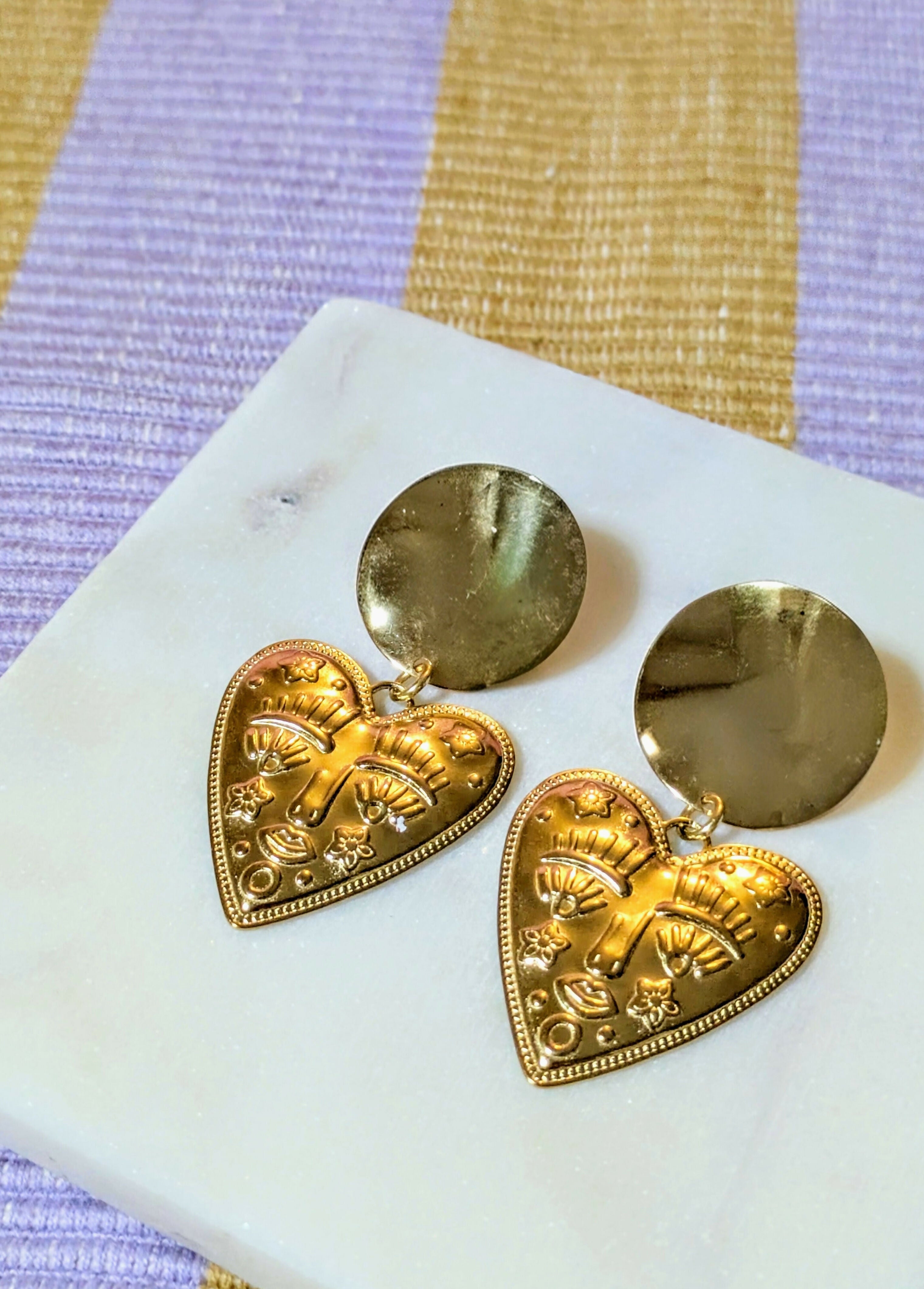 Boucles d'oreilles gravées - Cora