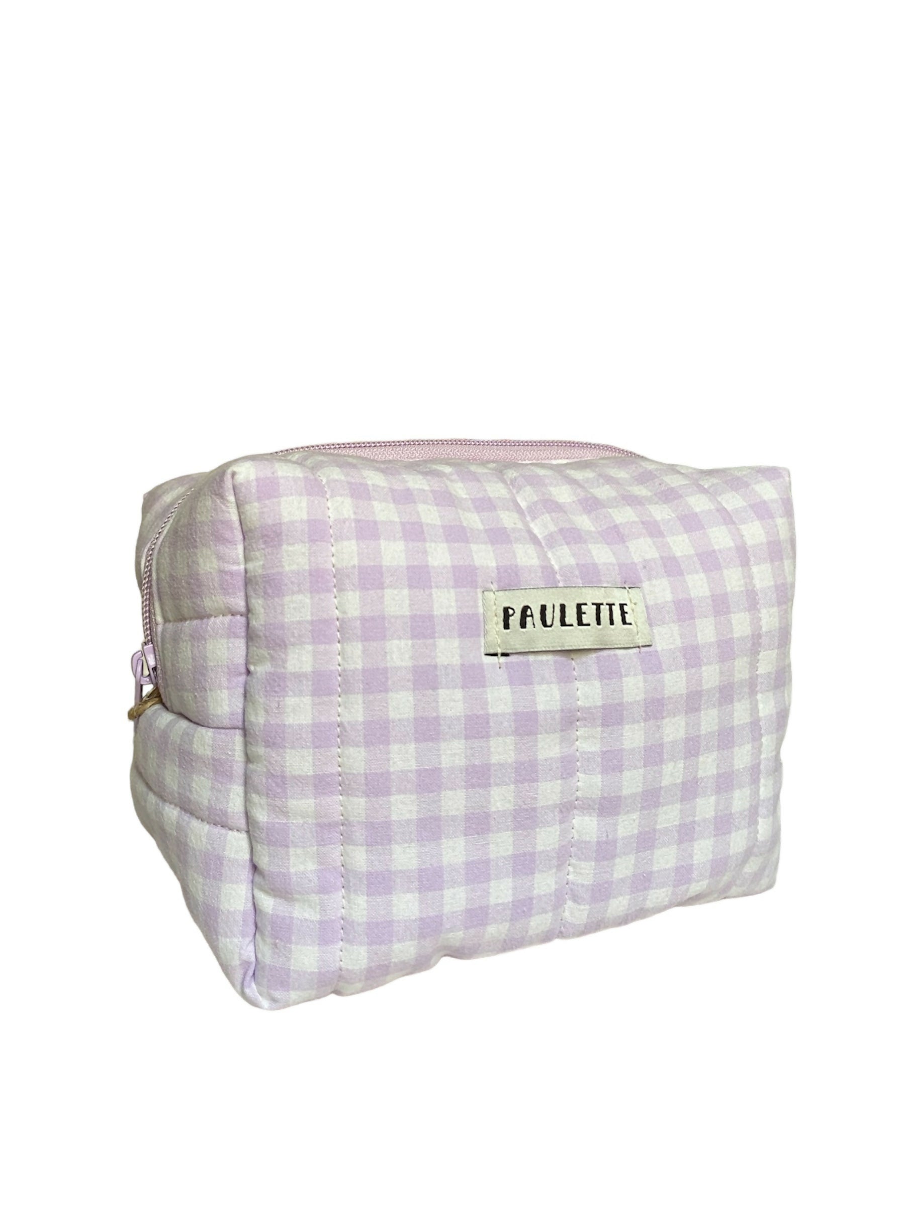 Trousse de toilette vichy lilas