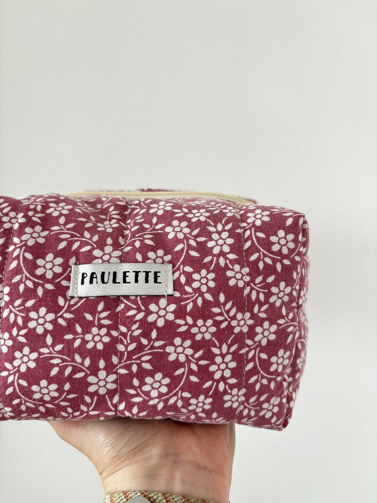 Trousse de toilette à fleurs - pièce unique upcyclée