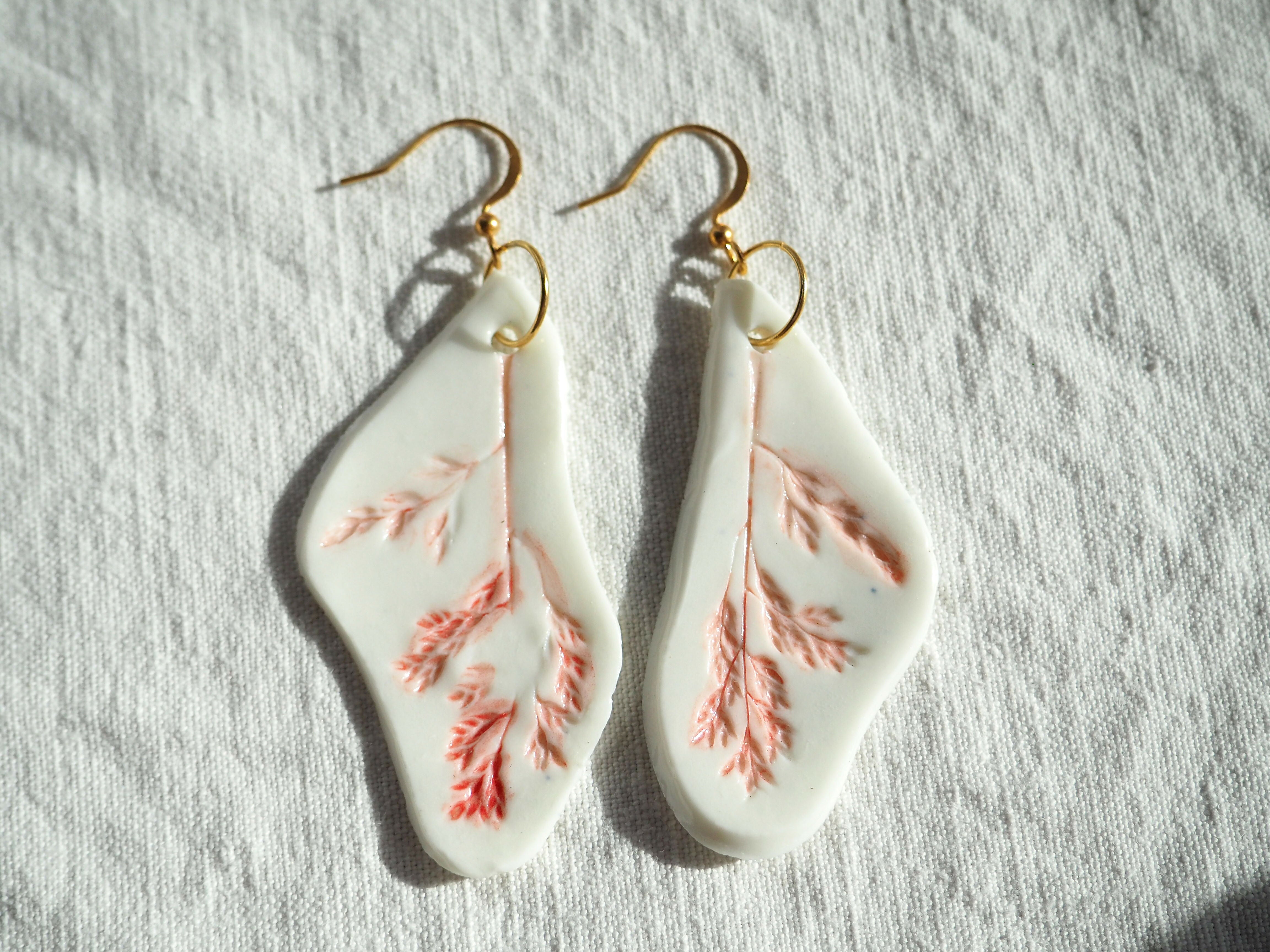 Boucles d'oreilles empreintes rose