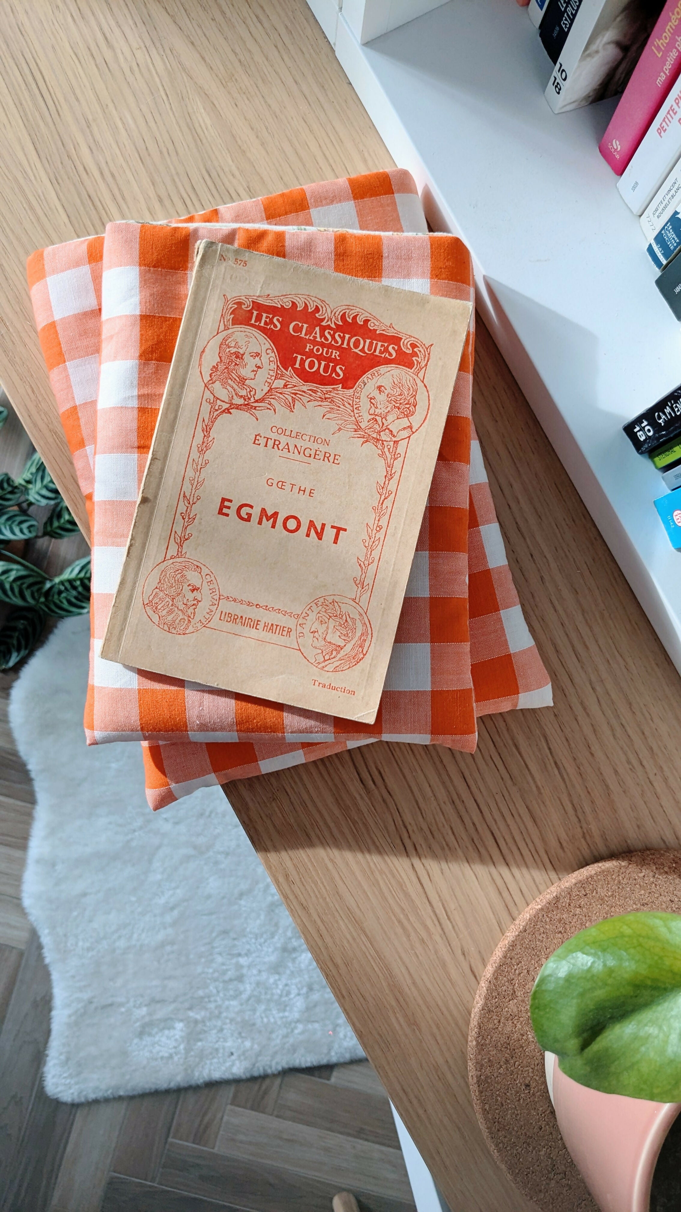 Housse de livre VICHY ORANGE