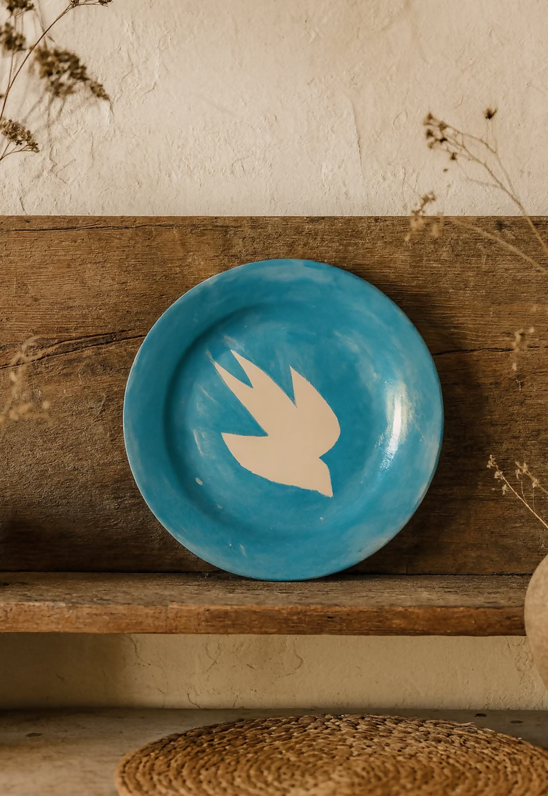 Assiette blue bird
