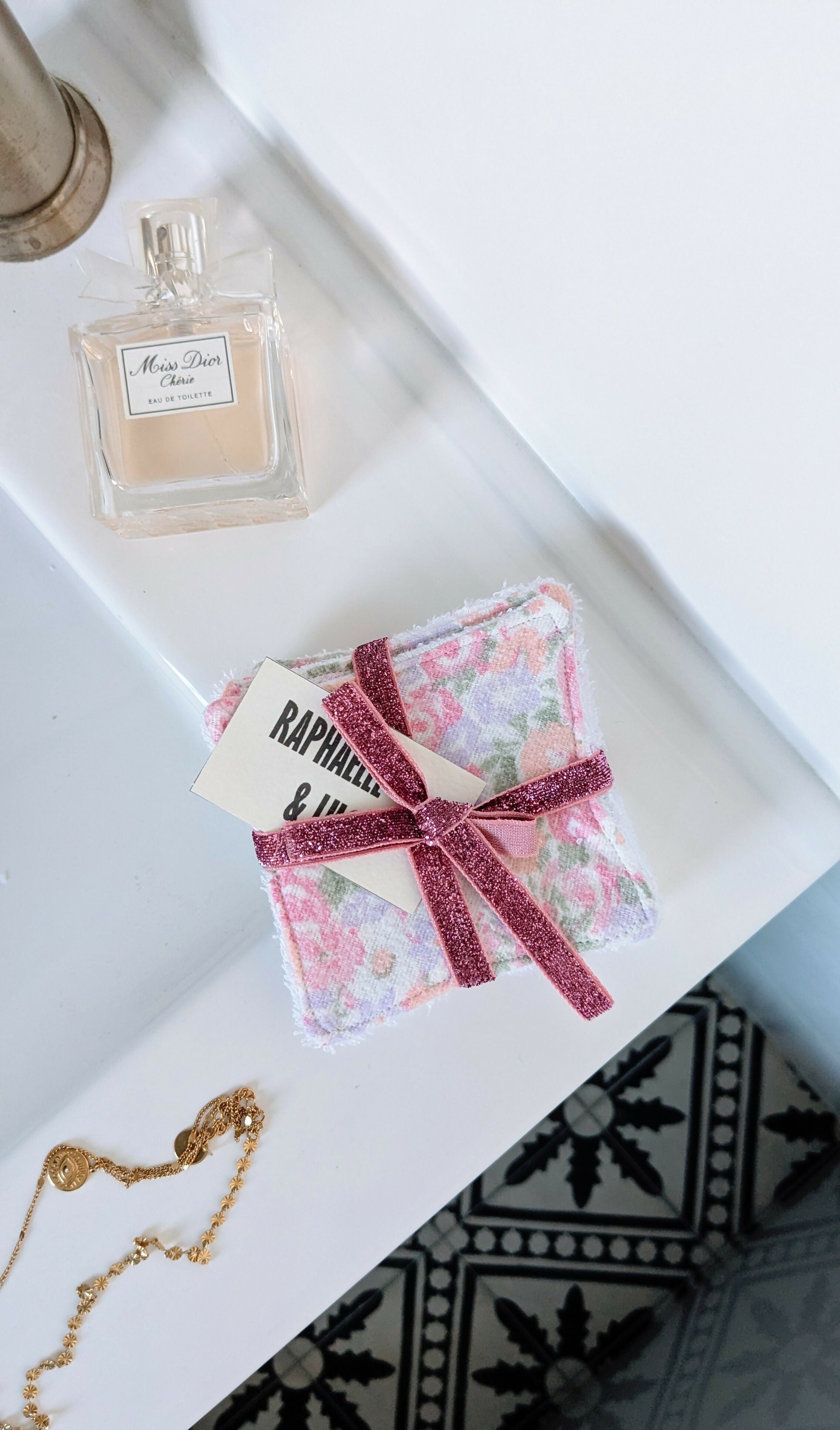 Lot de 7 lingettes lavables ROSE PASTEL