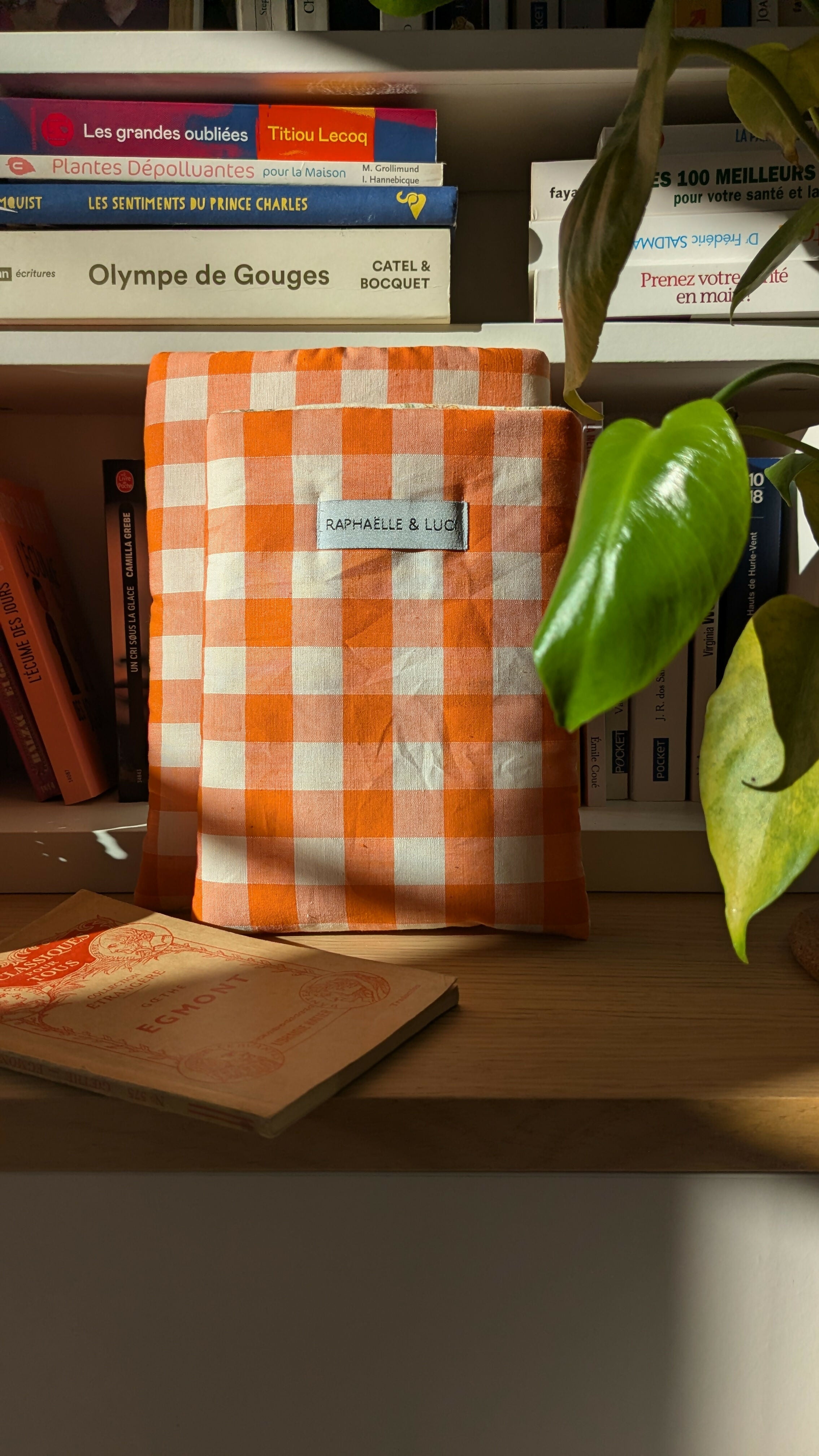 Housse de livre VICHY ORANGE