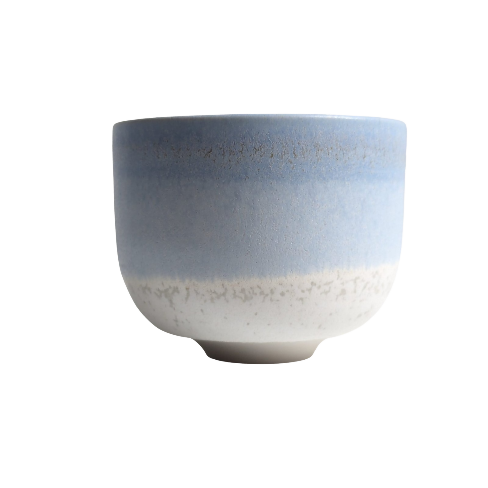 tasse en porcelaine, émaillée en dégradé de bleu et blanc