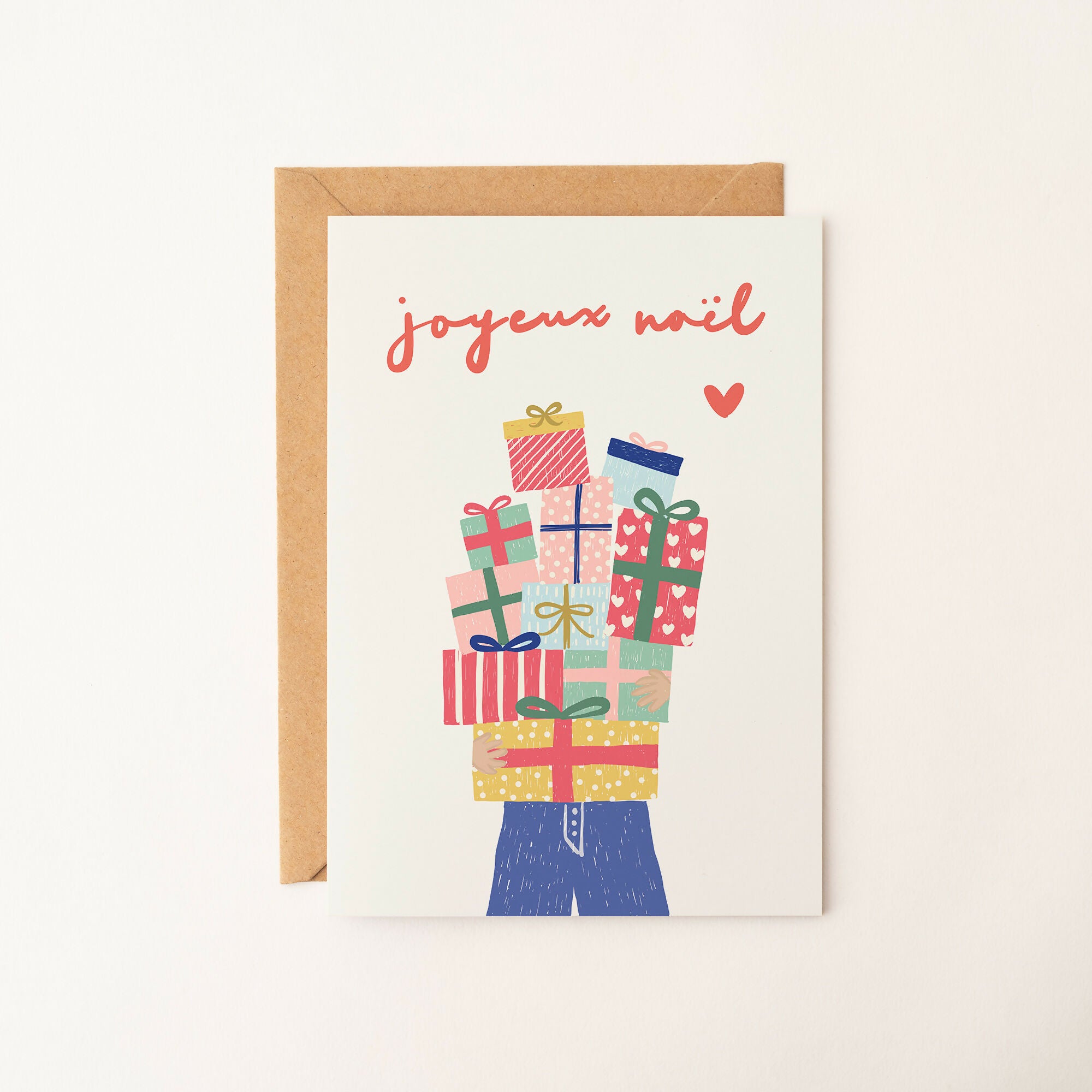 Carte Joyeux Noël – Montagne de cadeaux