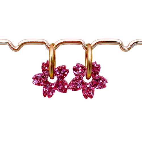 Boucles d'oreilles à paillettes - Fleur de Tiaré - Rose