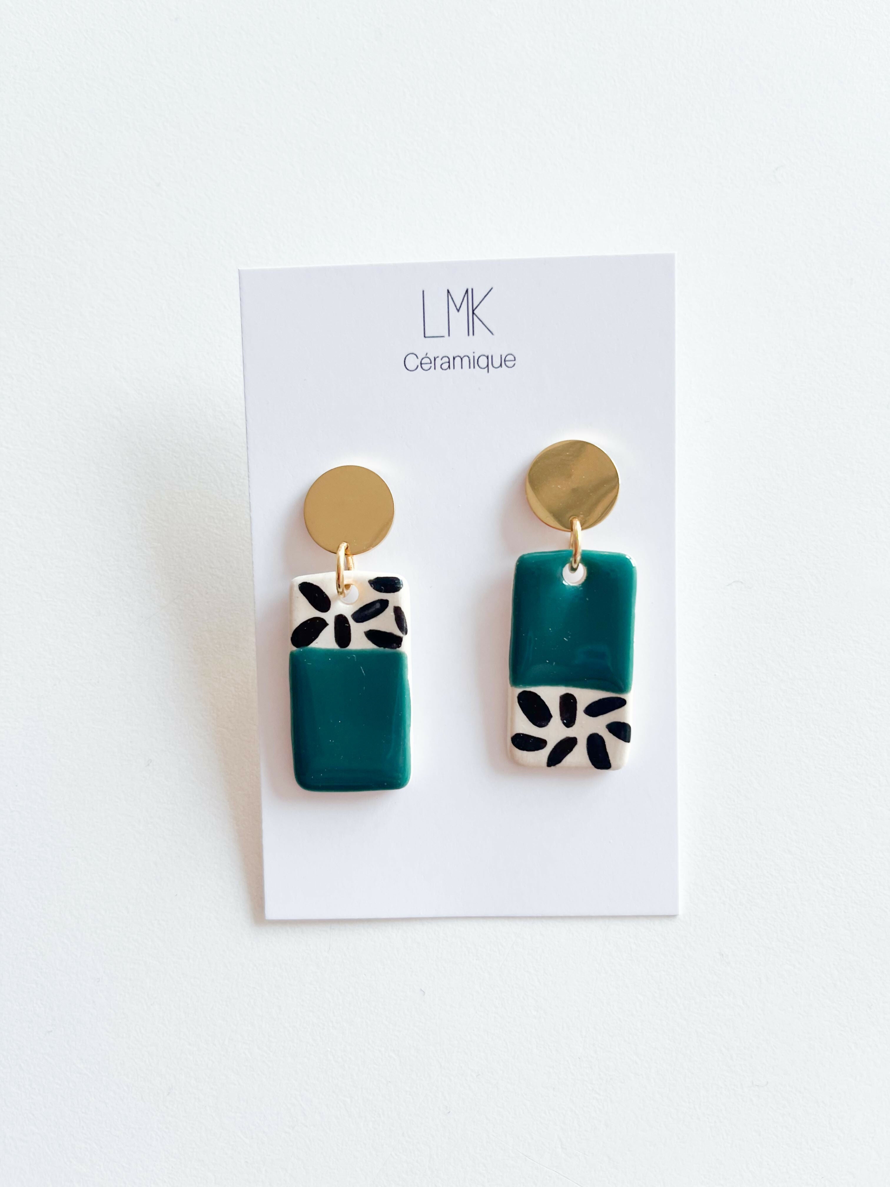 Boucles d'oreilles céramique TOTEM RECTANGULA PM