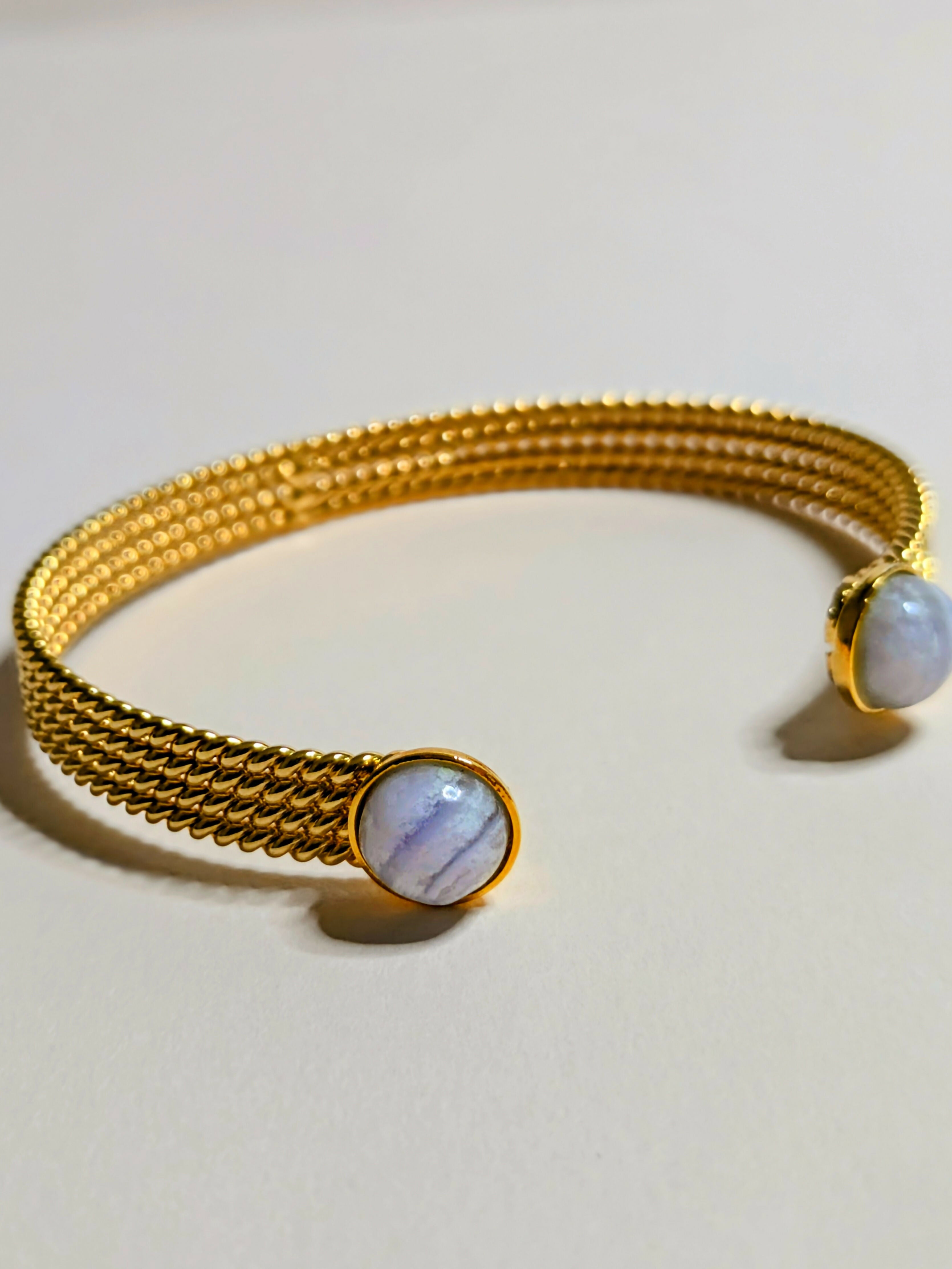 Bracelet Ana - agate bleue