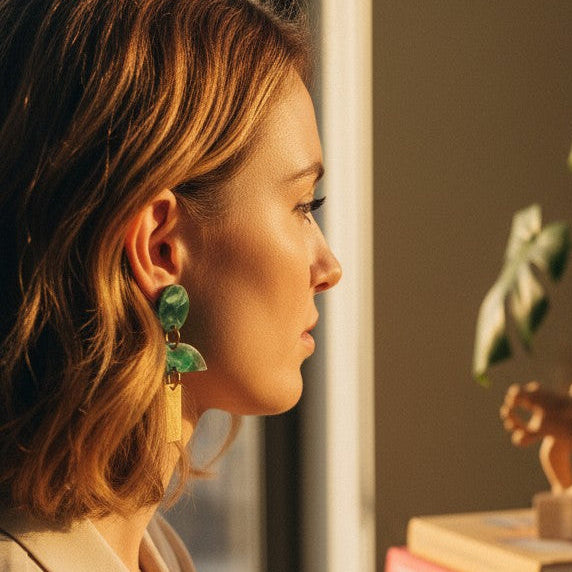 Boucles d'oreilles vertes