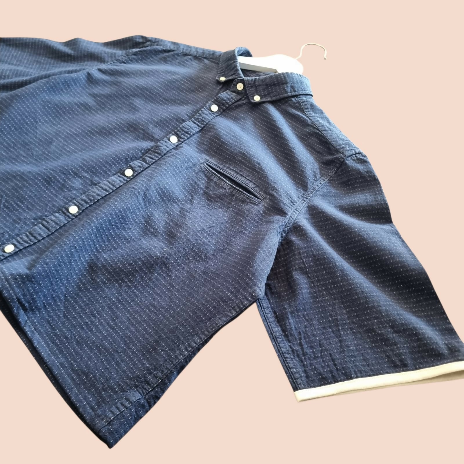 Chemise upcyclée bleue