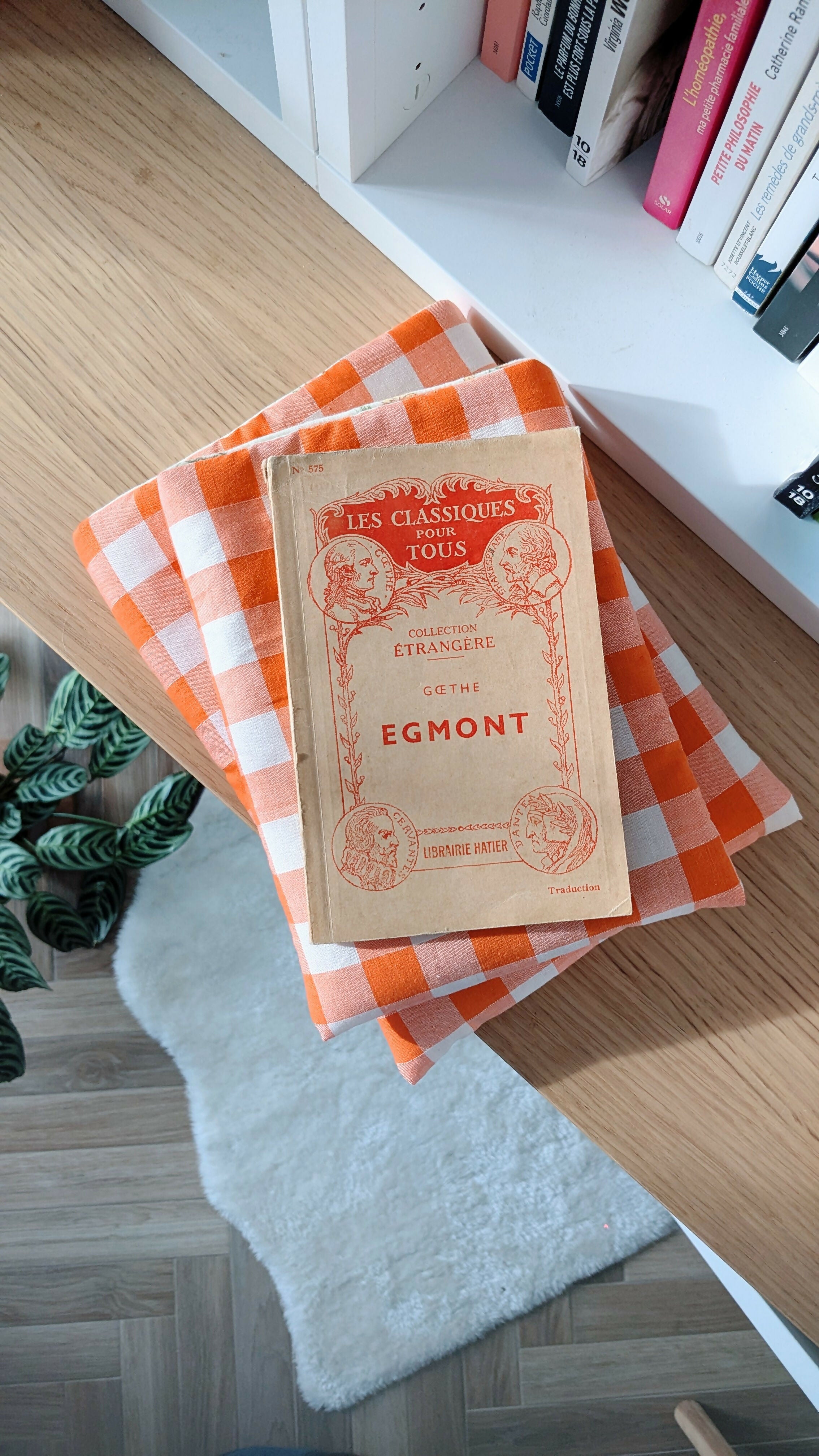 Housse de livre VICHY ORANGE