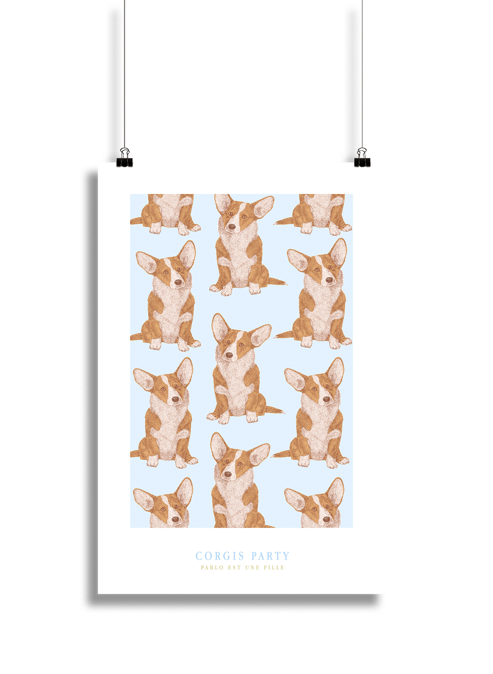 Corgis 20x30 suspendu sans fond