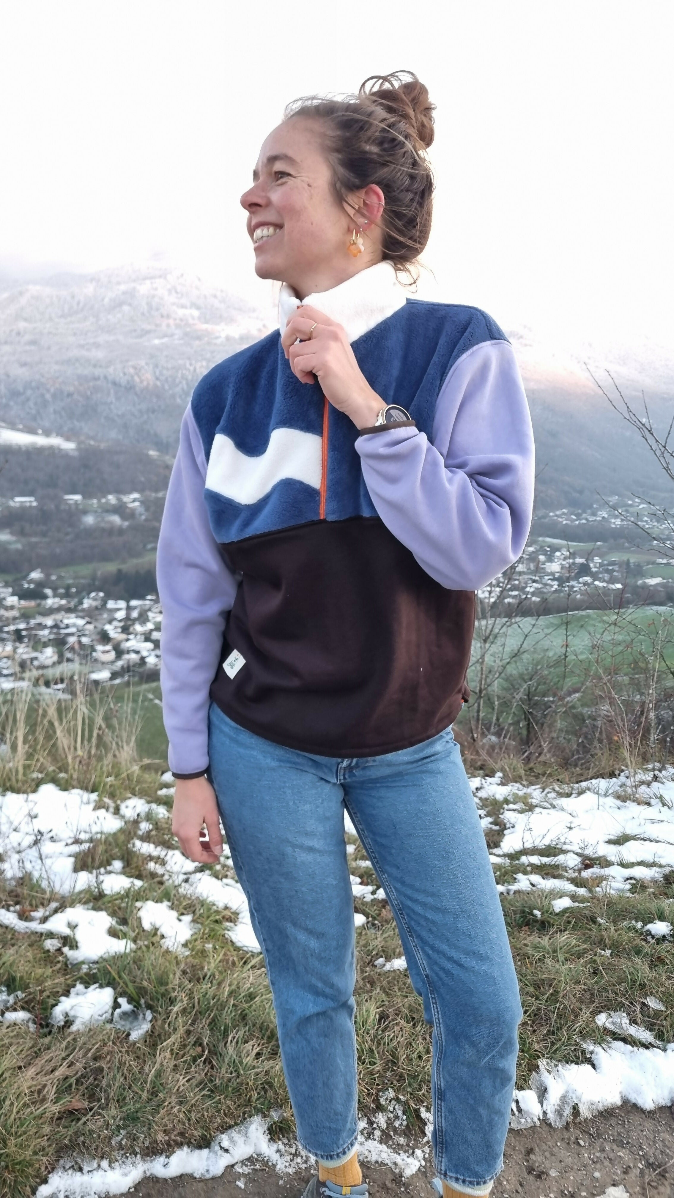 Polaire violet, marron, lilas