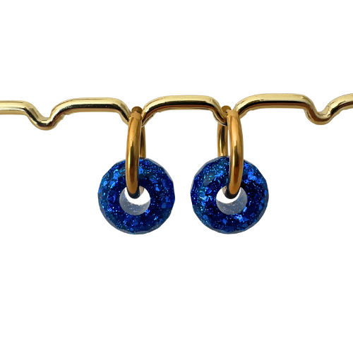 Boucles d'oreilles à paillettes - Boules - Bleu Marrakech