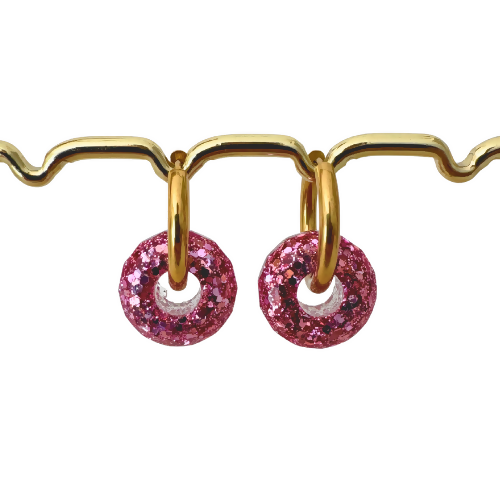 Boucles d'oreilles à paillettes - Boules - Rose