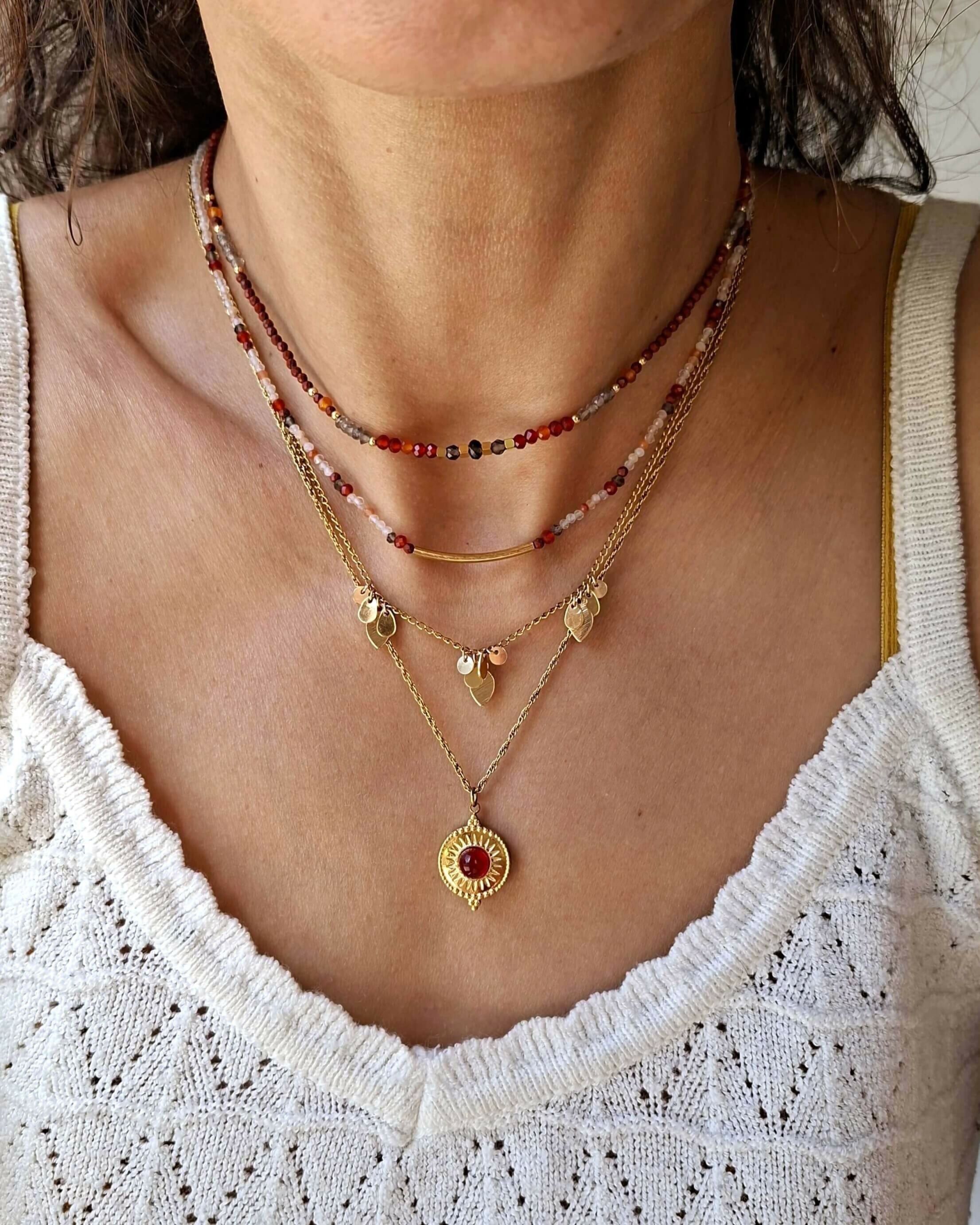 collier LEAVES feuilles or
