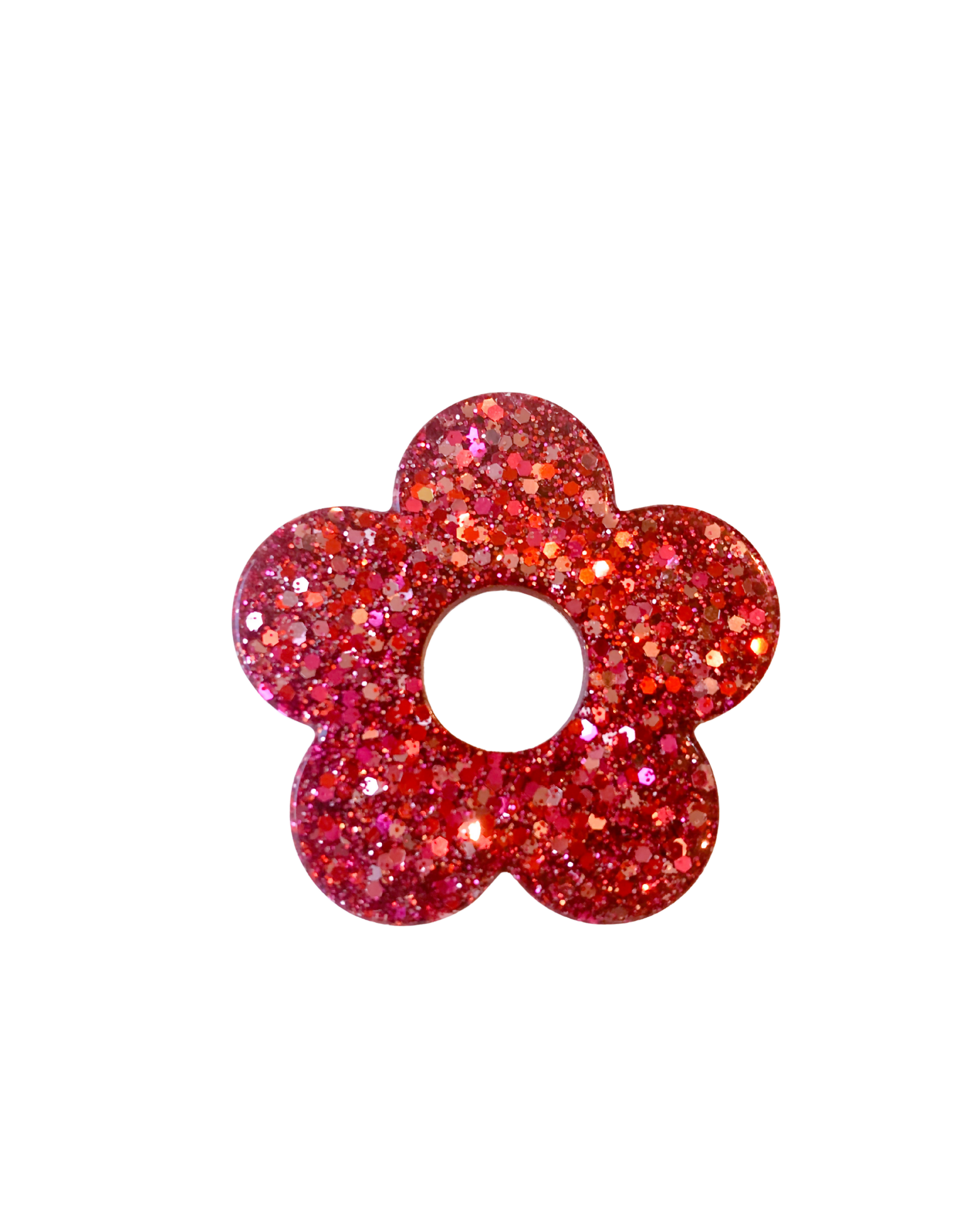 Pin's à paillettes en forme de Fleur - Mélange de paillettes Rose