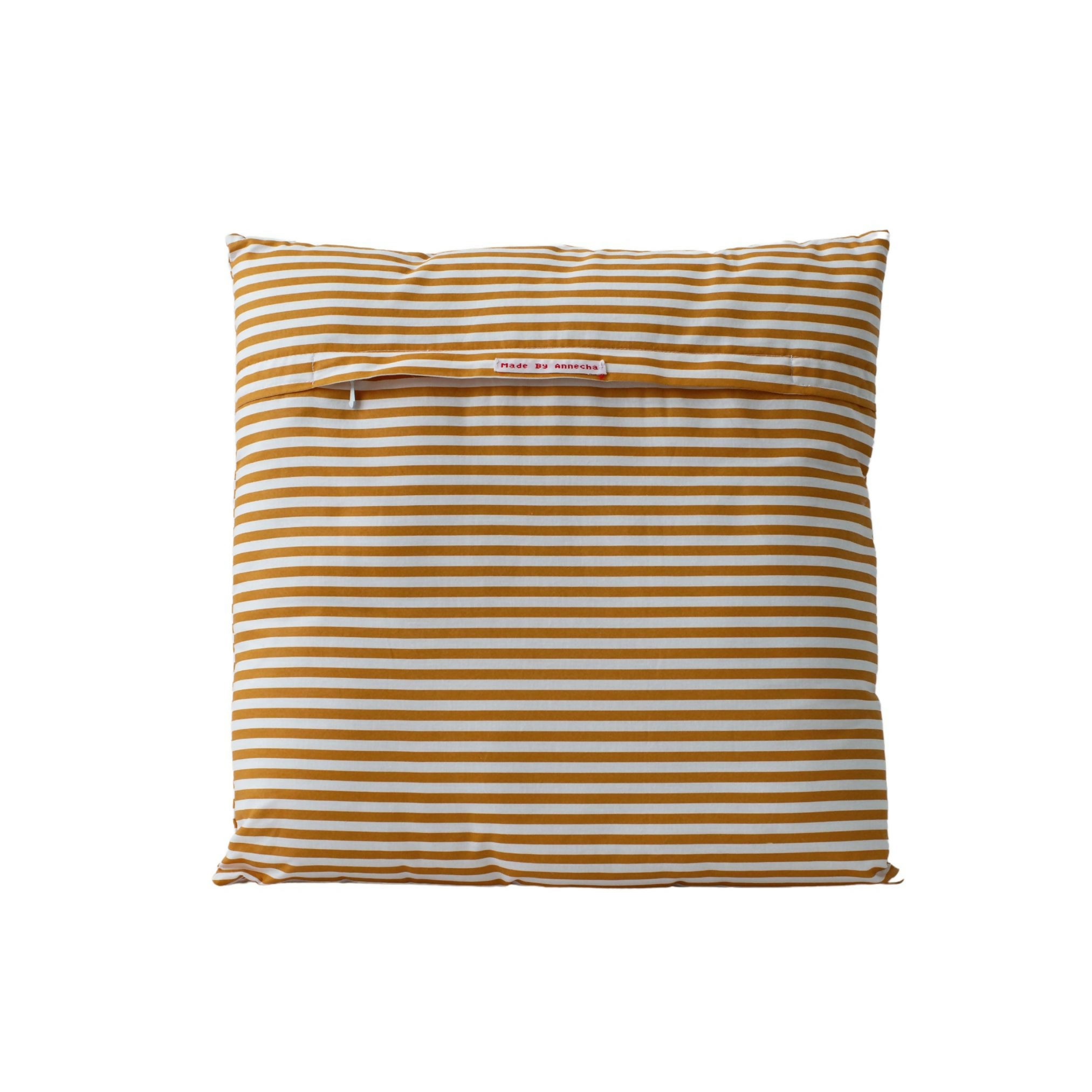 Coussin "Summer" rayé moutarde