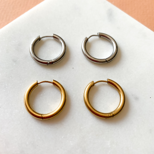 Boucles d'oreilles à paillettes - Coeur - Dorée