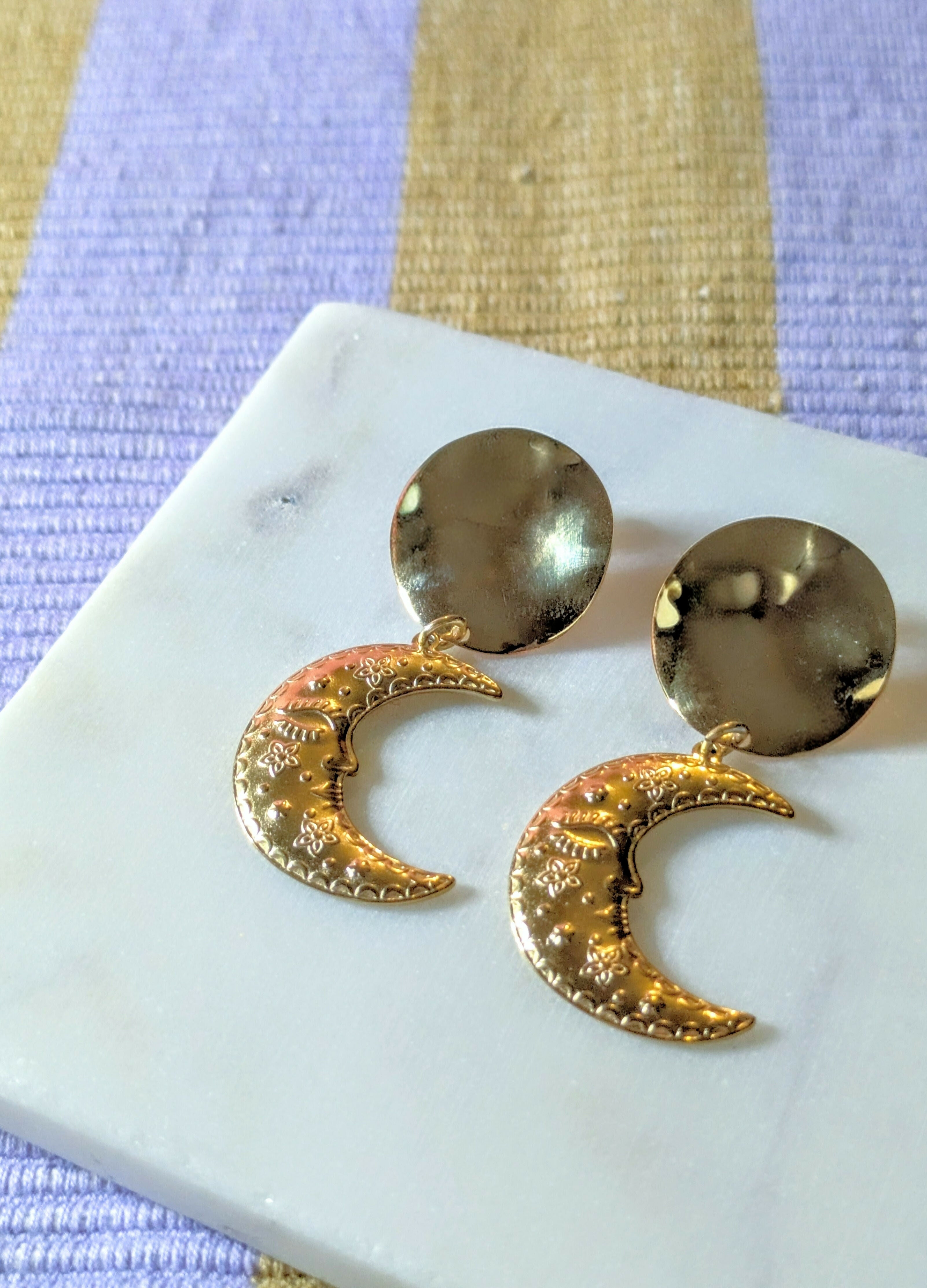Copy of Boucles d'oreilles gravées - Lune