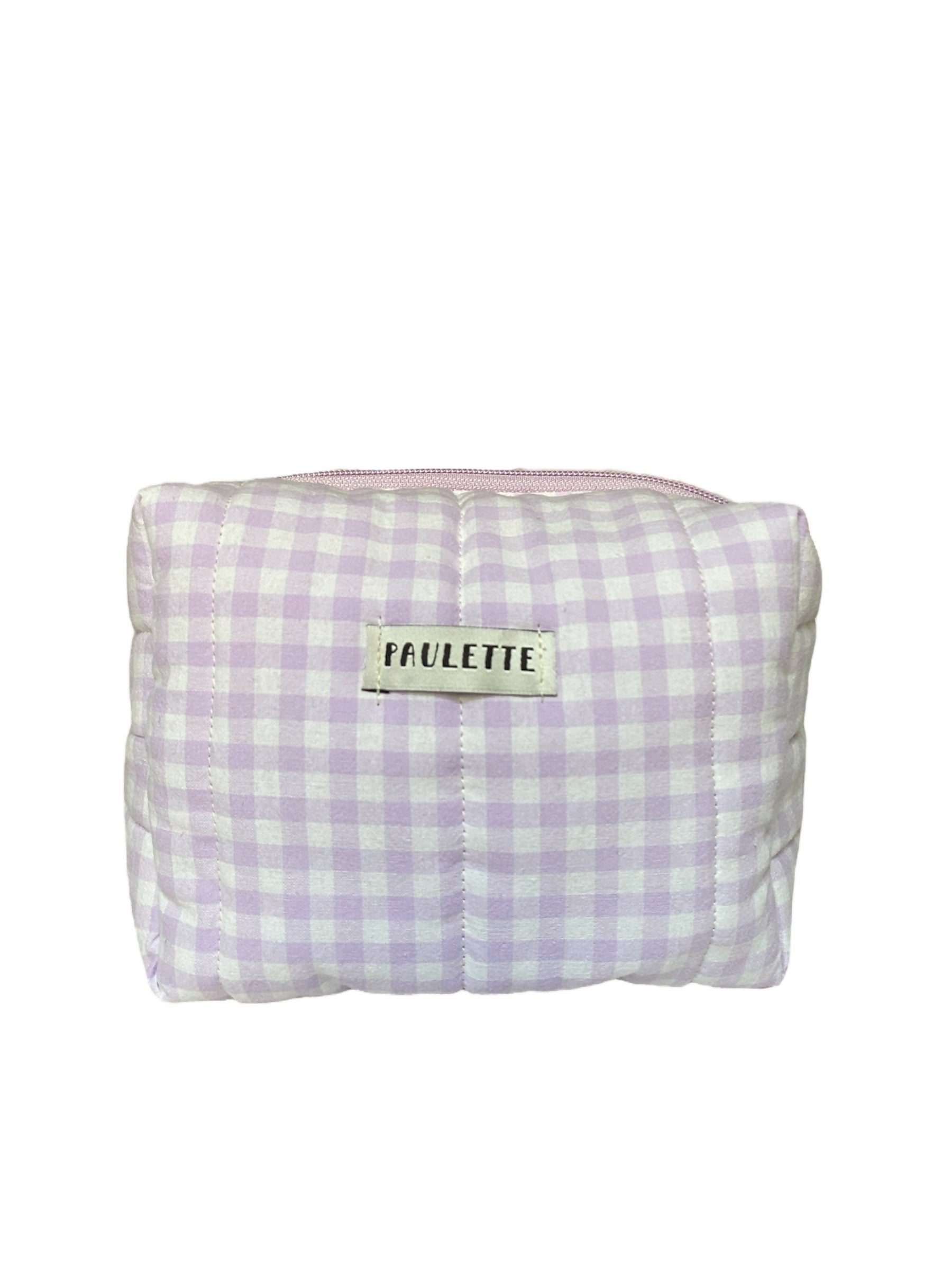 Trousse de toilette vichy lilas