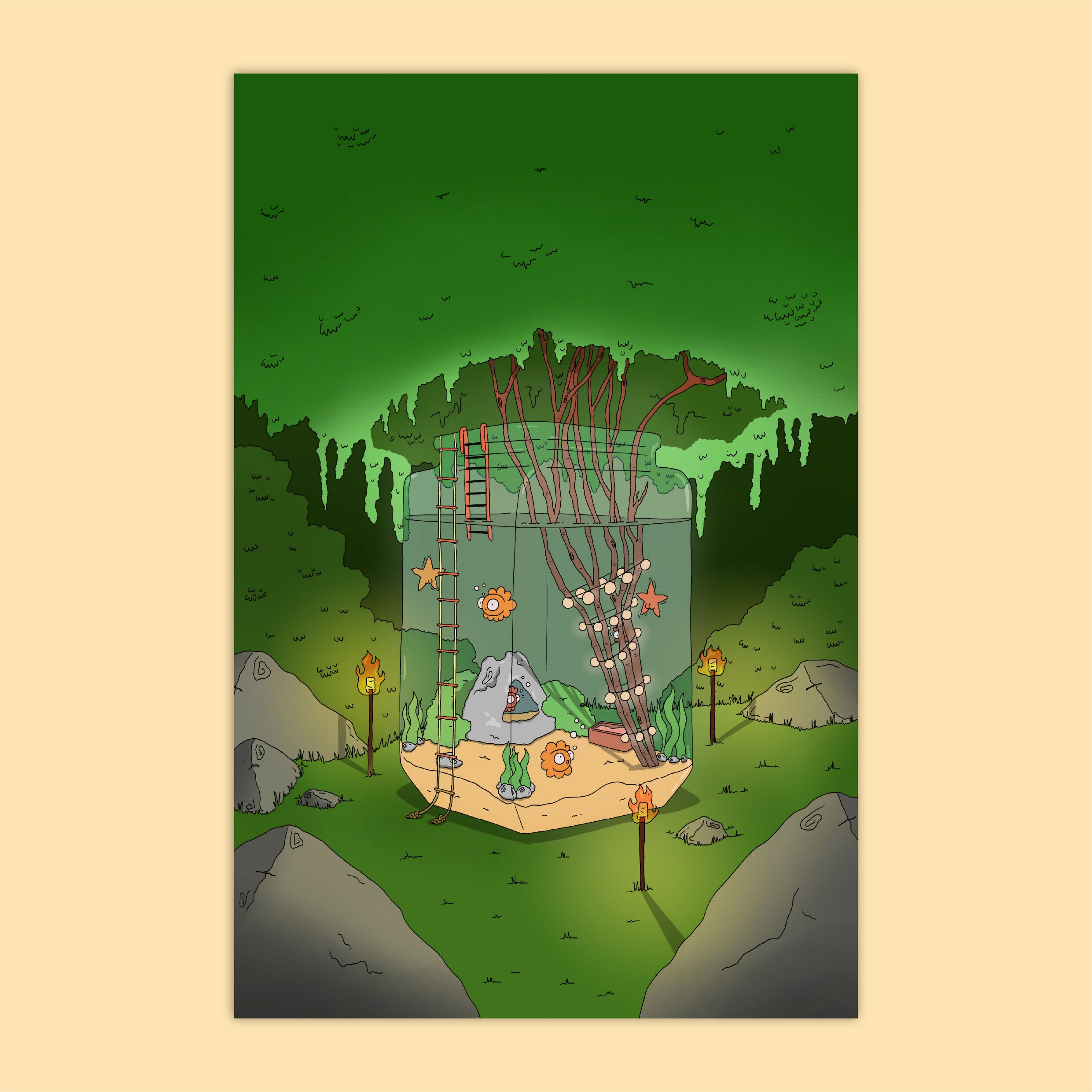 Les habitants du bocal 🐟 - Affiche 30X40
