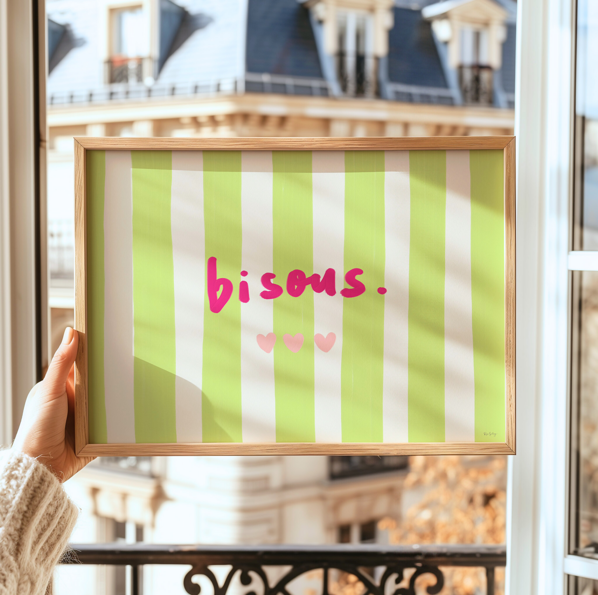Affiche « Bisous » (vert)