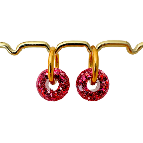 Boucles d'oreilles à paillettes - Boules - Mélange de Rose