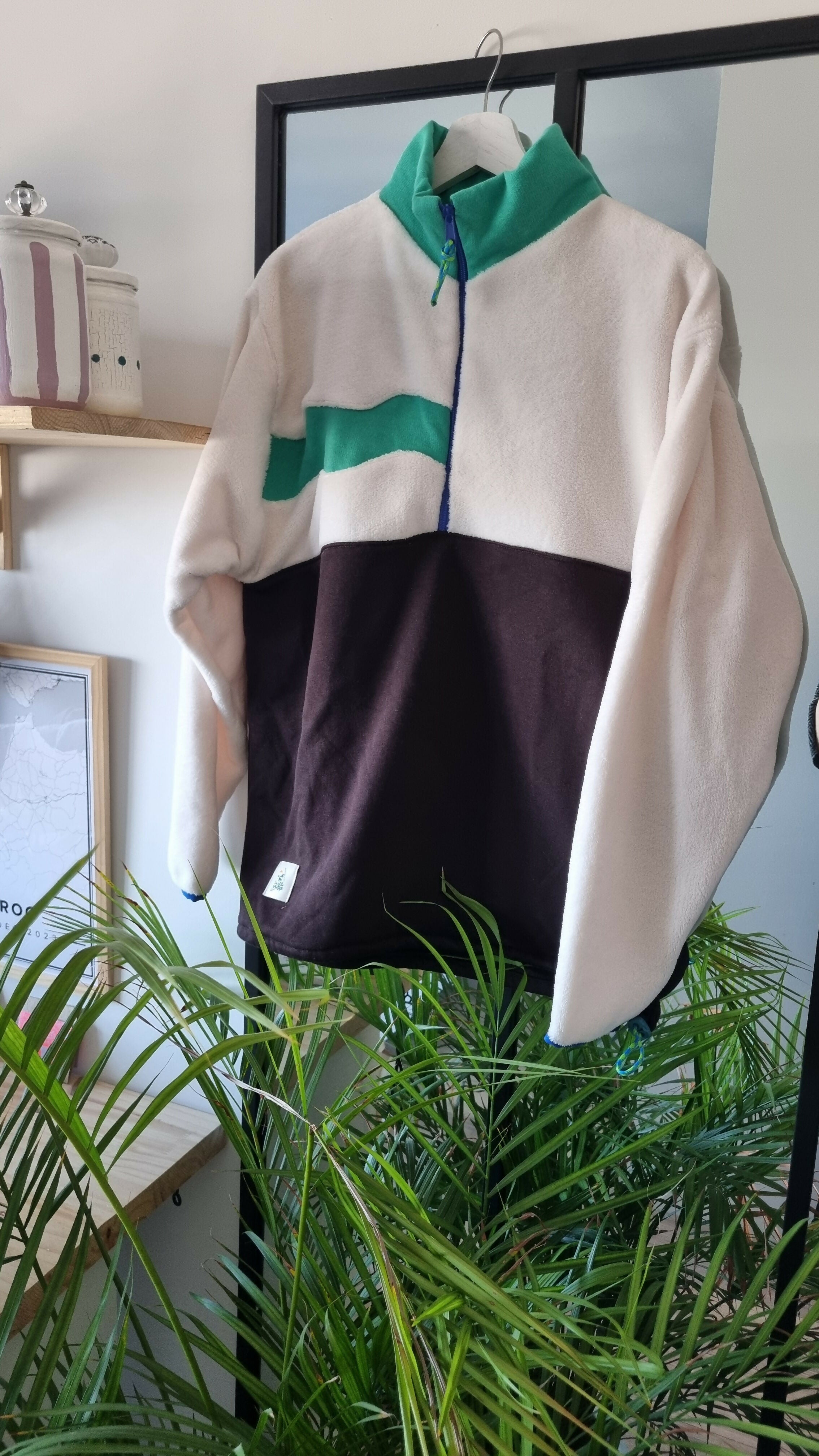 Polaire vert et marron