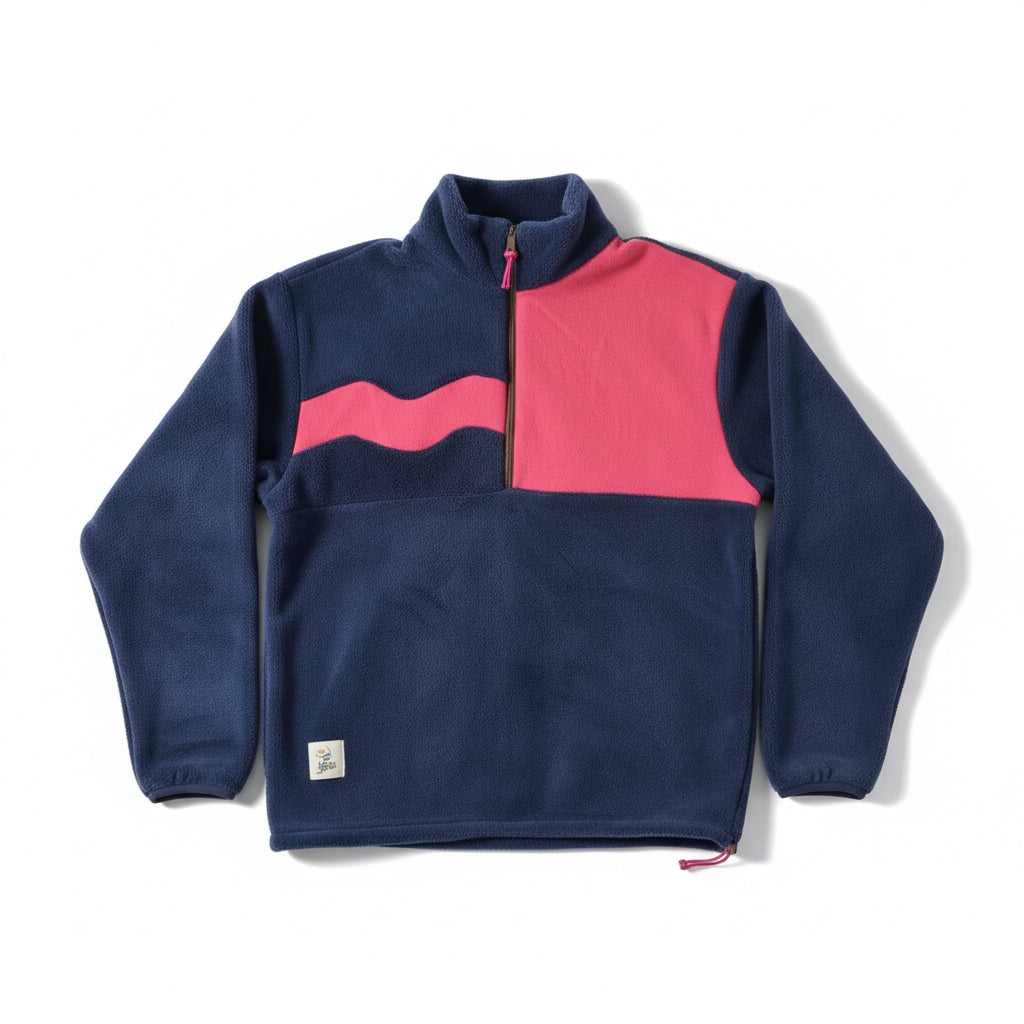 Polaire bleu et rose