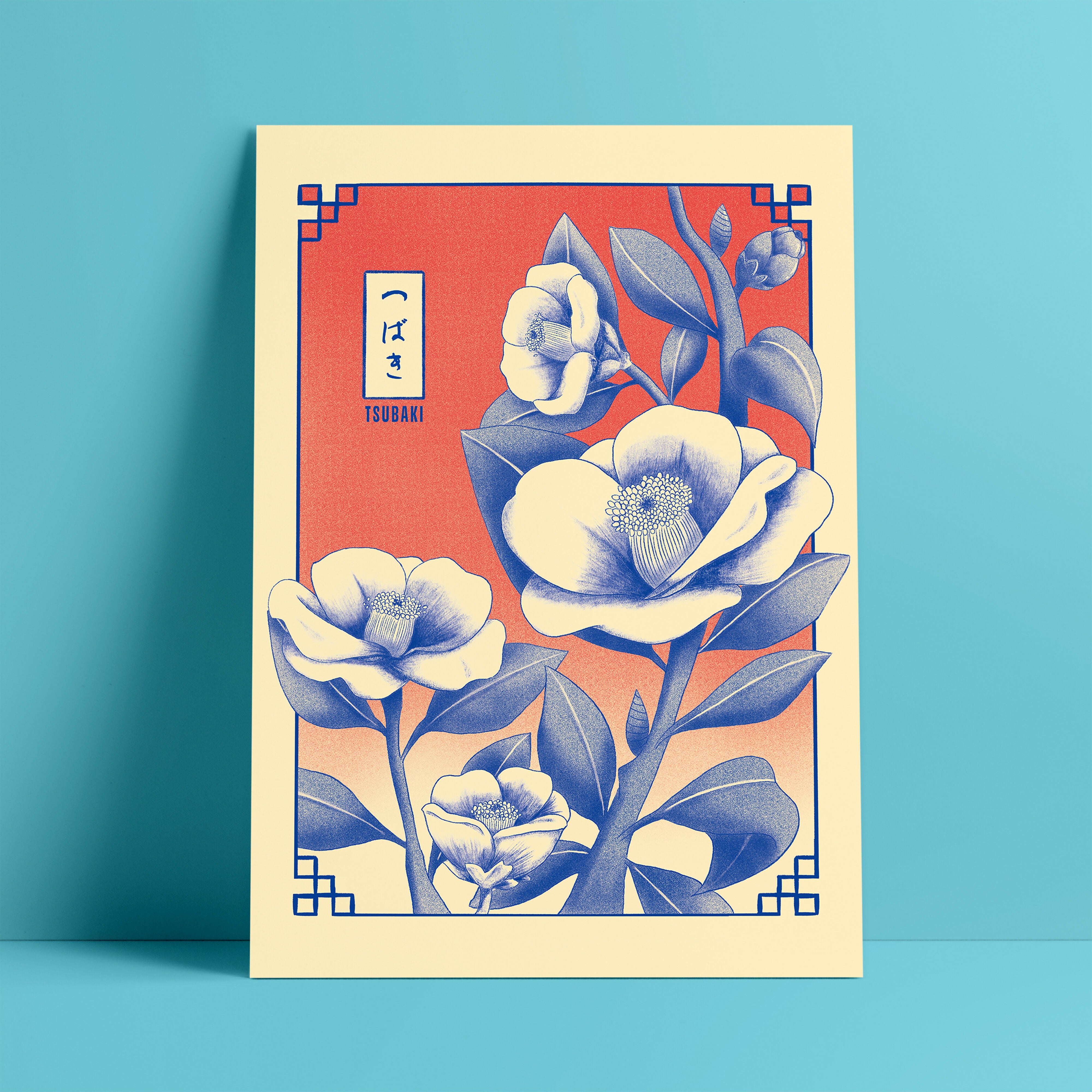 Affiche Tsubaki (camélia) - Série Hana Kotoba