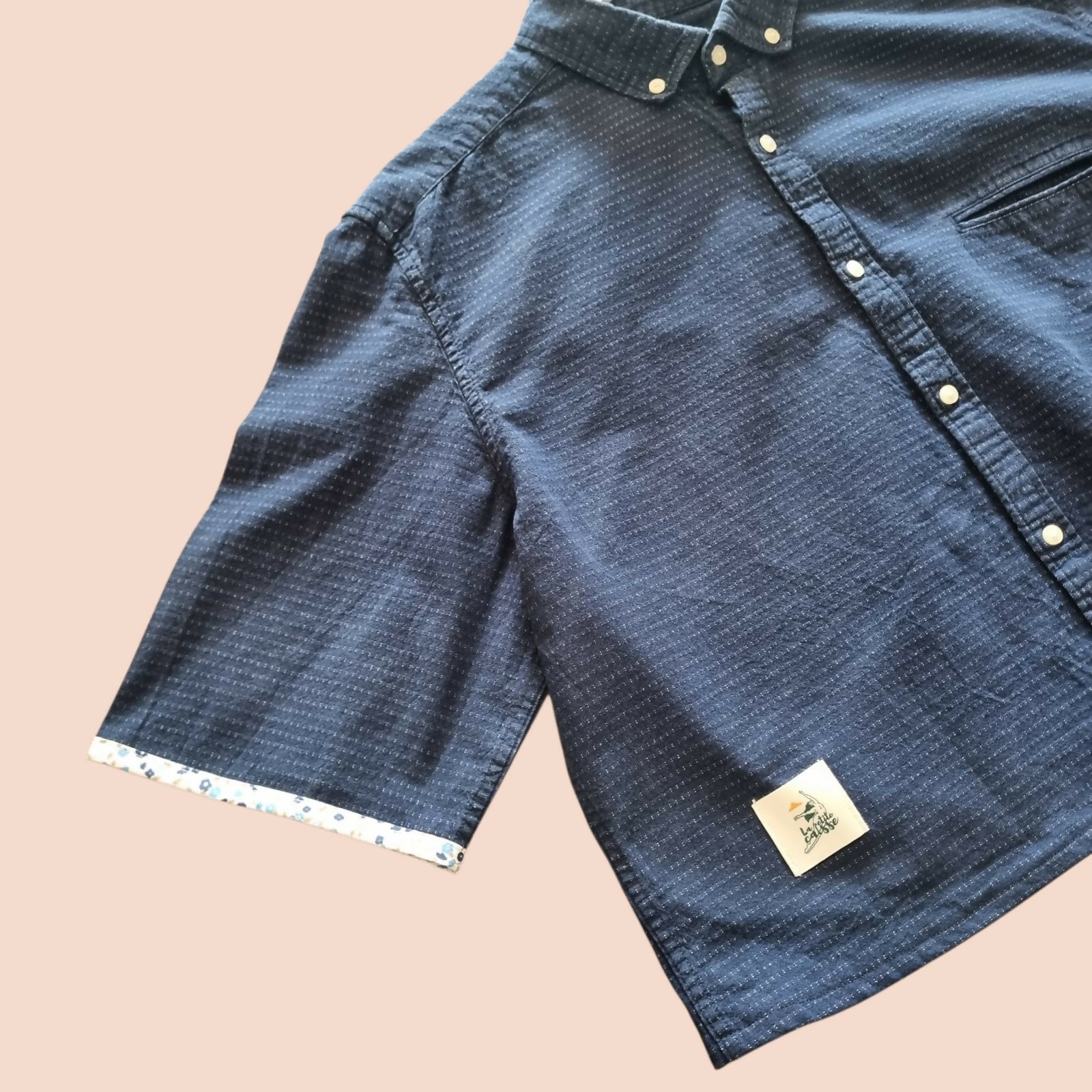 Chemise upcyclée bleue