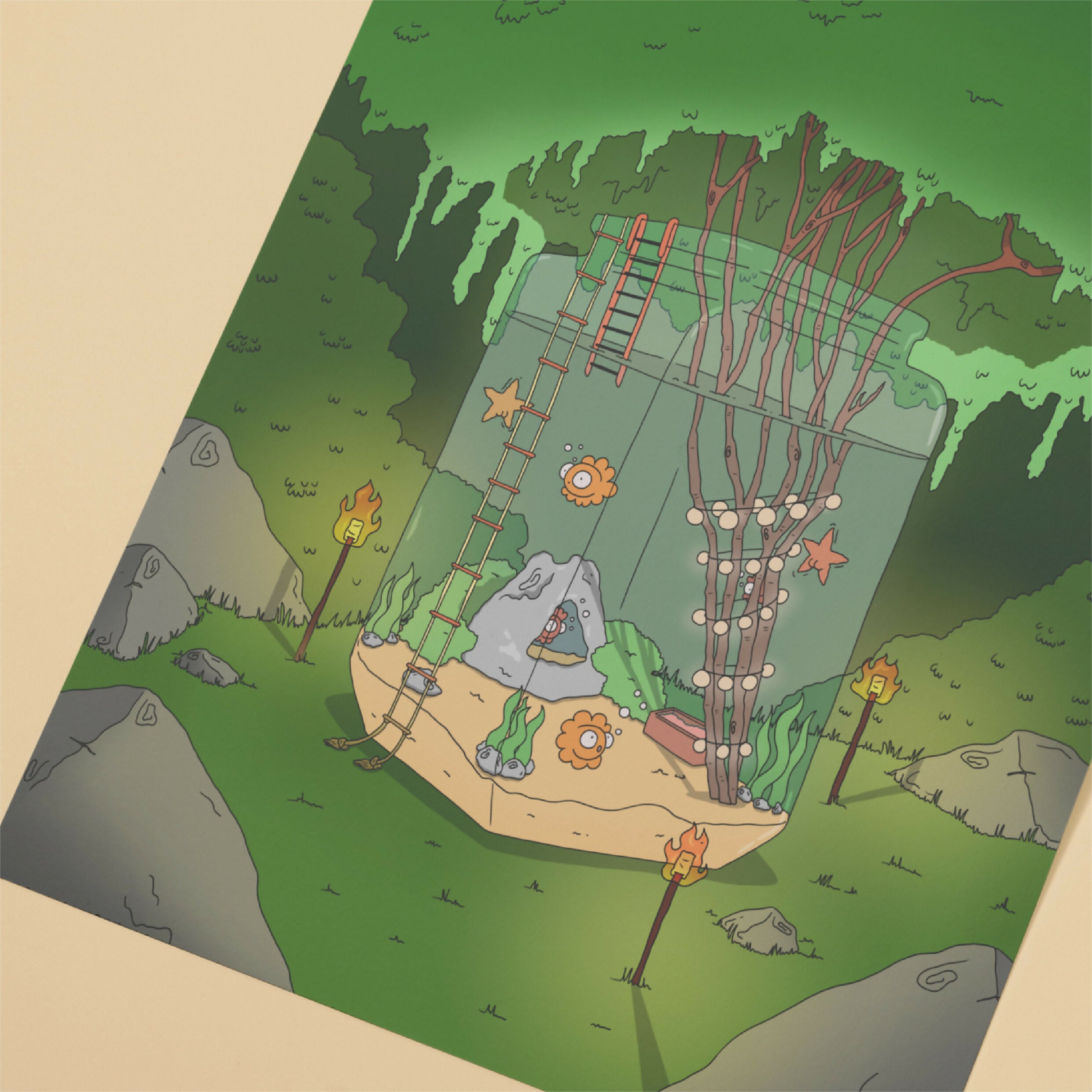Les habitants du bocal 🐟 - Affiche 30X40