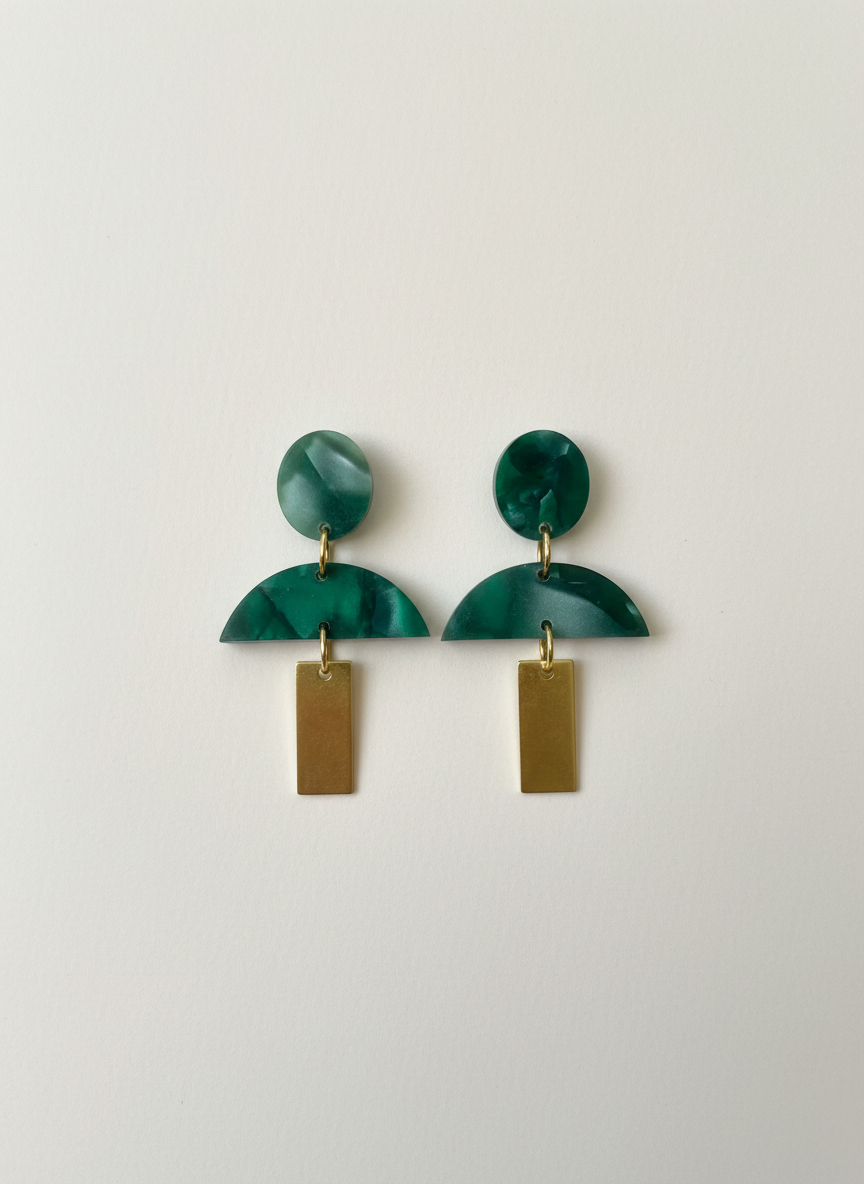Boucles d'oreilles vertes