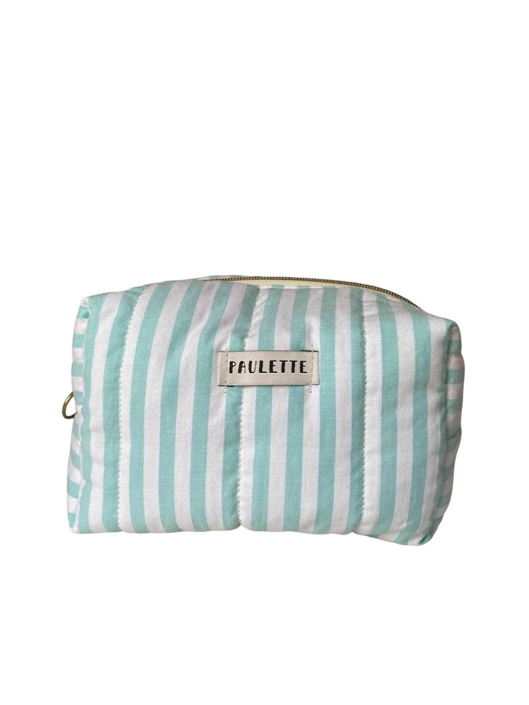 Trousse de toilette rayures turquoise