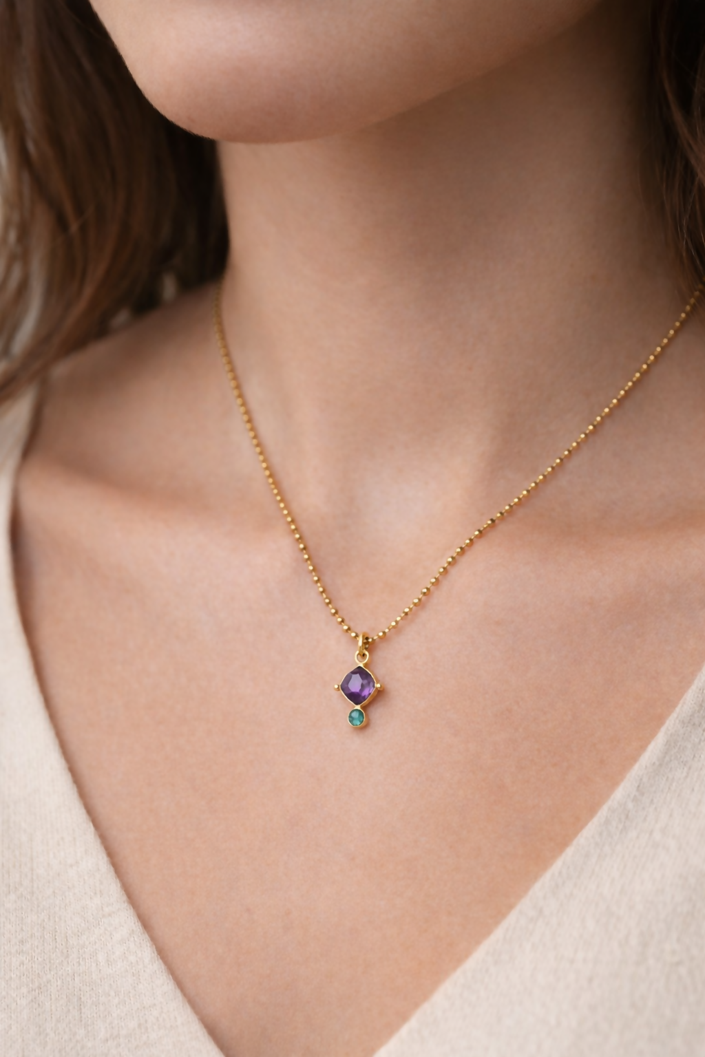 Collier grigri - améthyste